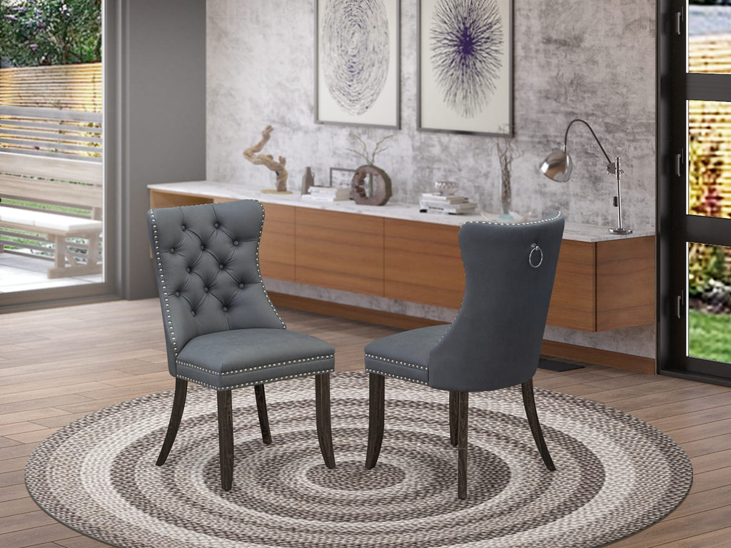 East West Furniture CNDA7-07-T13 7 Piece Kitchen Table Set Consists of a Rectangle Rustic Wood Dining Table and 6 Upholstered Chairs, 36x60 Inch, Distressed Jacobean