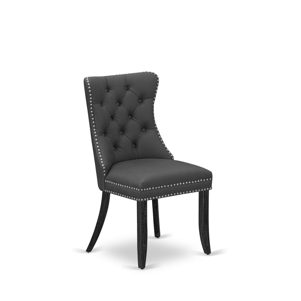 East West Furniture LADA5-07-T26 5 Piece Dinette Set Contains a Rectangle Wooden Table with Removable leaf and 4 Parson Chairs, 42x92 Inch, Distressed Jacobean