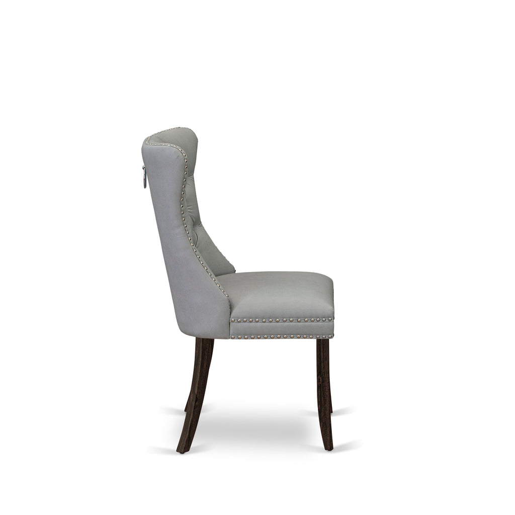 East West Furniture LADA9-07-T27 9 Piece Dinette Set Contains a Rectangle Dining Table with Removable leaf and 8 Upholstered Chairs, 42x92 Inch, Distressed Jacobean