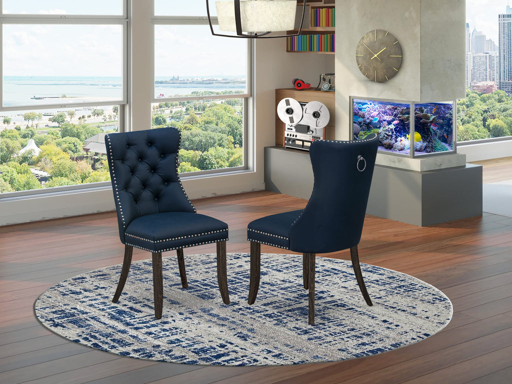 East West Furniture CNDA7-07-T29 7 Piece Modern Dining Table Set Consists of a Rectangle Rustic Wood Table and 6 Upholstered Chairs, 36x60 Inch, Distressed Jacobean