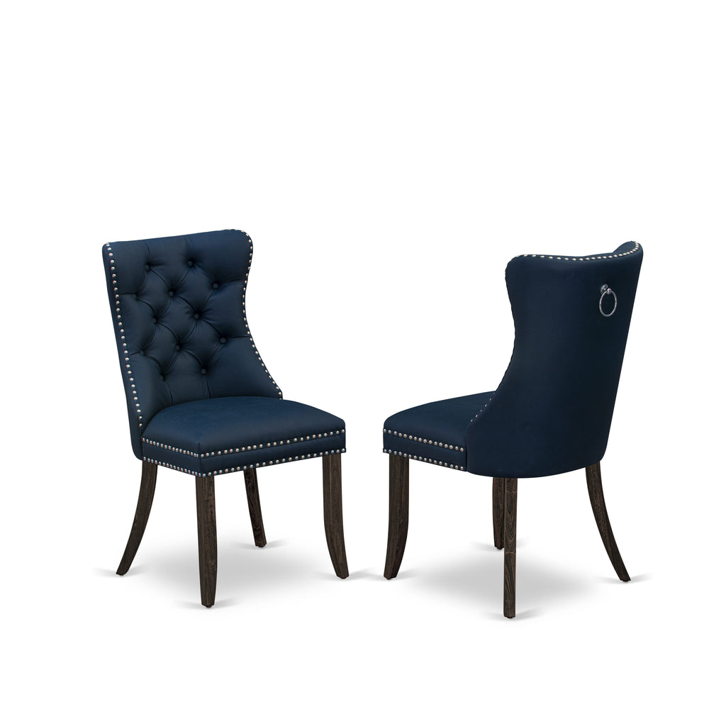 East West Furniture LADA9-07-T29 9 Piece Dining Set Consists of a Rectangle Kitchen Table with Removable leaf and 8 Upholstered Chairs, 42x92 Inch, Distressed Jacobean