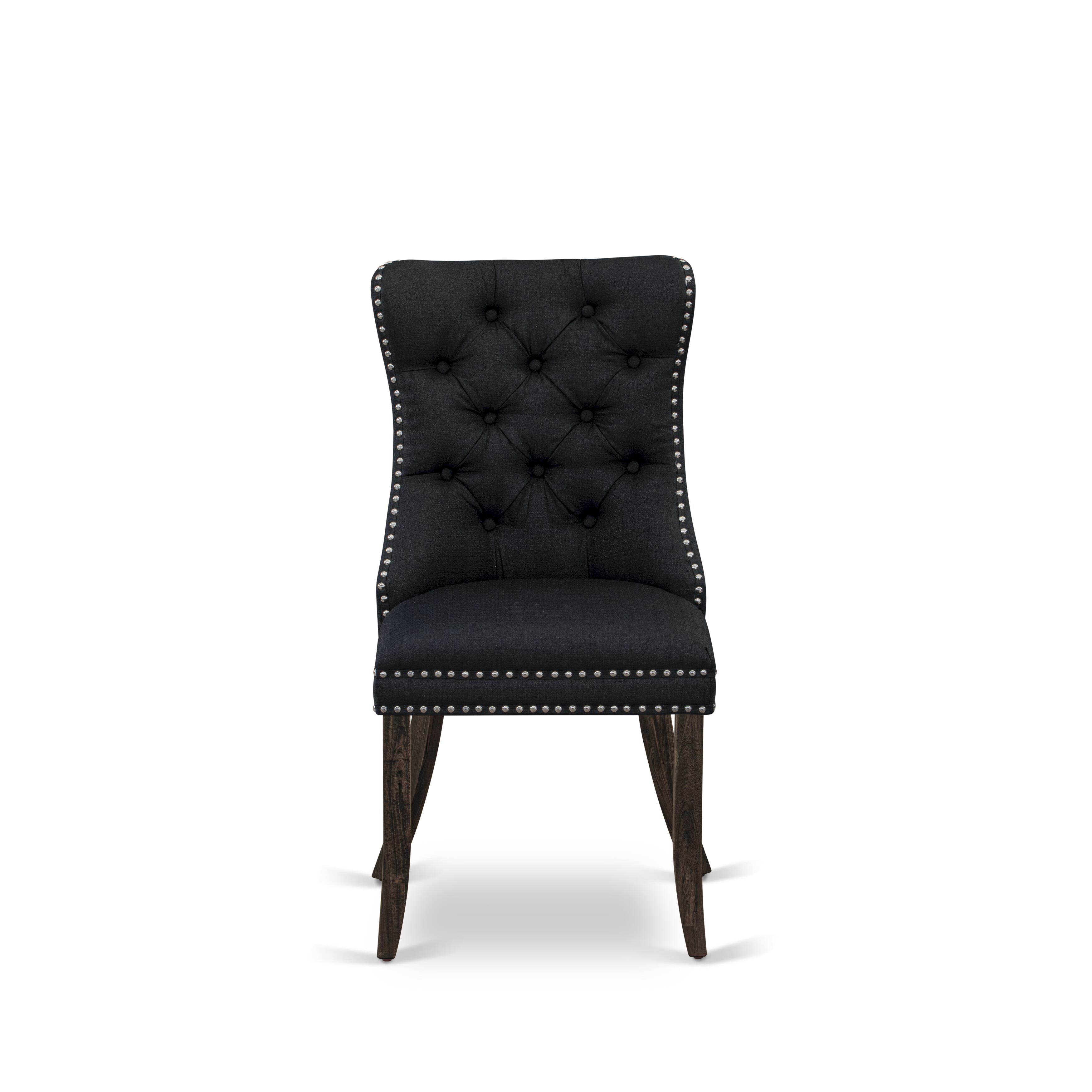 East West Furniture LADA5-07-T24 5 Piece Dining Set Consists of a Rectangle Wooden Table with Removable leaf and 4 Upholstered Chairs, 42x92 Inch, Distressed Jacobean