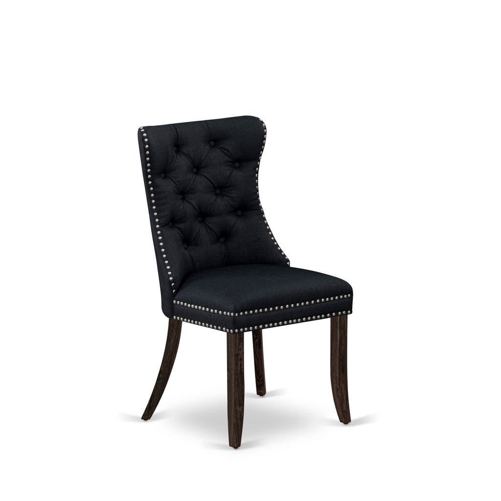 East West Furniture LADA5-07-T24 5 Piece Dining Set Consists of a Rectangle Wooden Table with Removable leaf and 4 Upholstered Chairs, 42x92 Inch, Distressed Jacobean