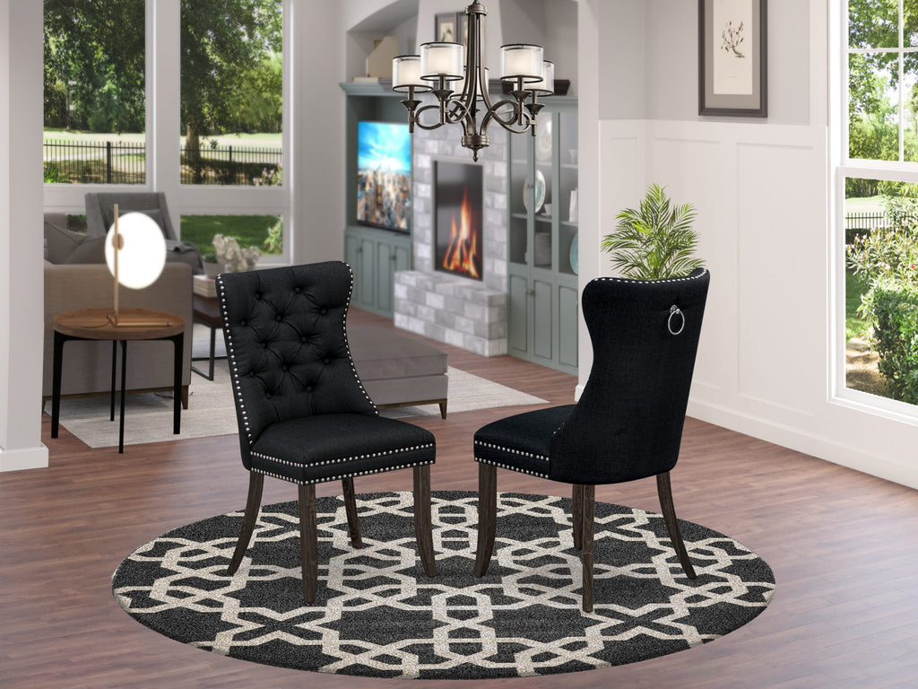 East West Furniture CNDA5-07-T24 5 Piece Kitchen Table Set Consists of a Rectangle Rustic Wood Dining Table and 4 Padded Chairs, 36x60 Inch, Distressed Jacobean