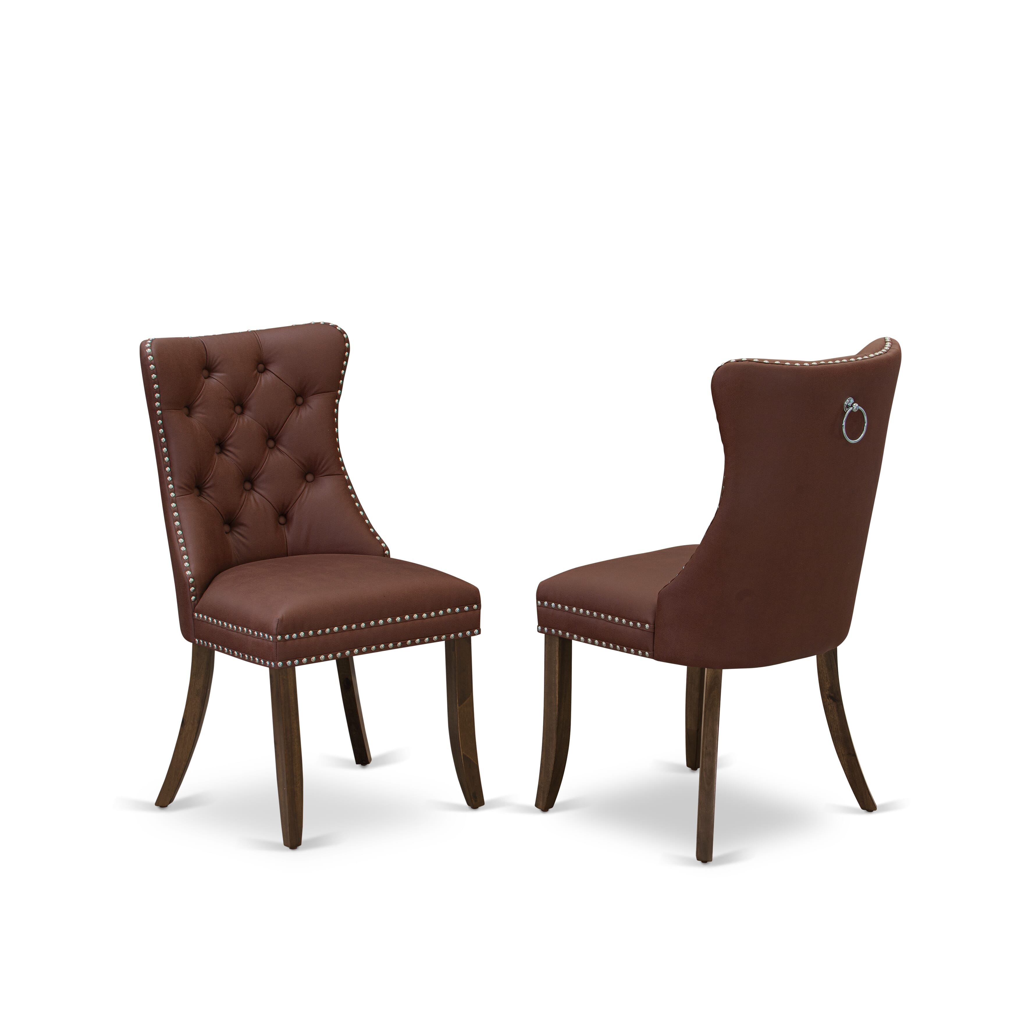 Luxe by East West Furniture NEDA5-AWA-26-5 Pieces Modern Dining Table Set Contains a Rectangle Table and 4 Faux Leather Modern Chairs, Antique Walnut