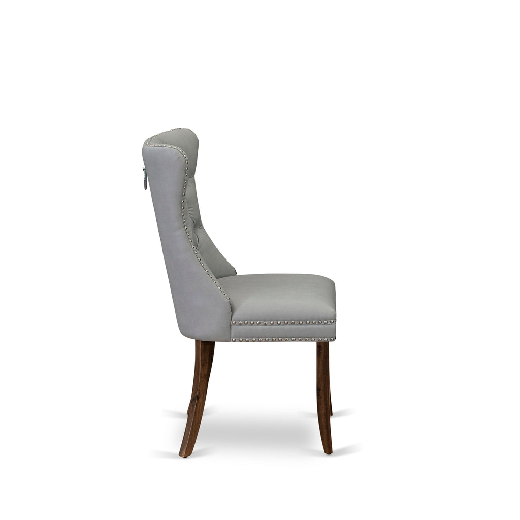 East West Furniture ANDA5-AWA-27 5 Piece Kitchen Table & Chairs Set Includes a Round Dining Table with Pedestal and 4 Upholstered Chairs