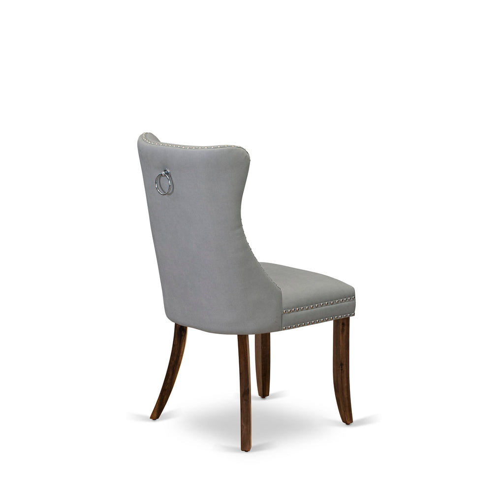 East West Furniture ANDA5-AWA-27 5 Piece Kitchen Table & Chairs Set Includes a Round Dining Table with Pedestal and 4 Upholstered Chairs