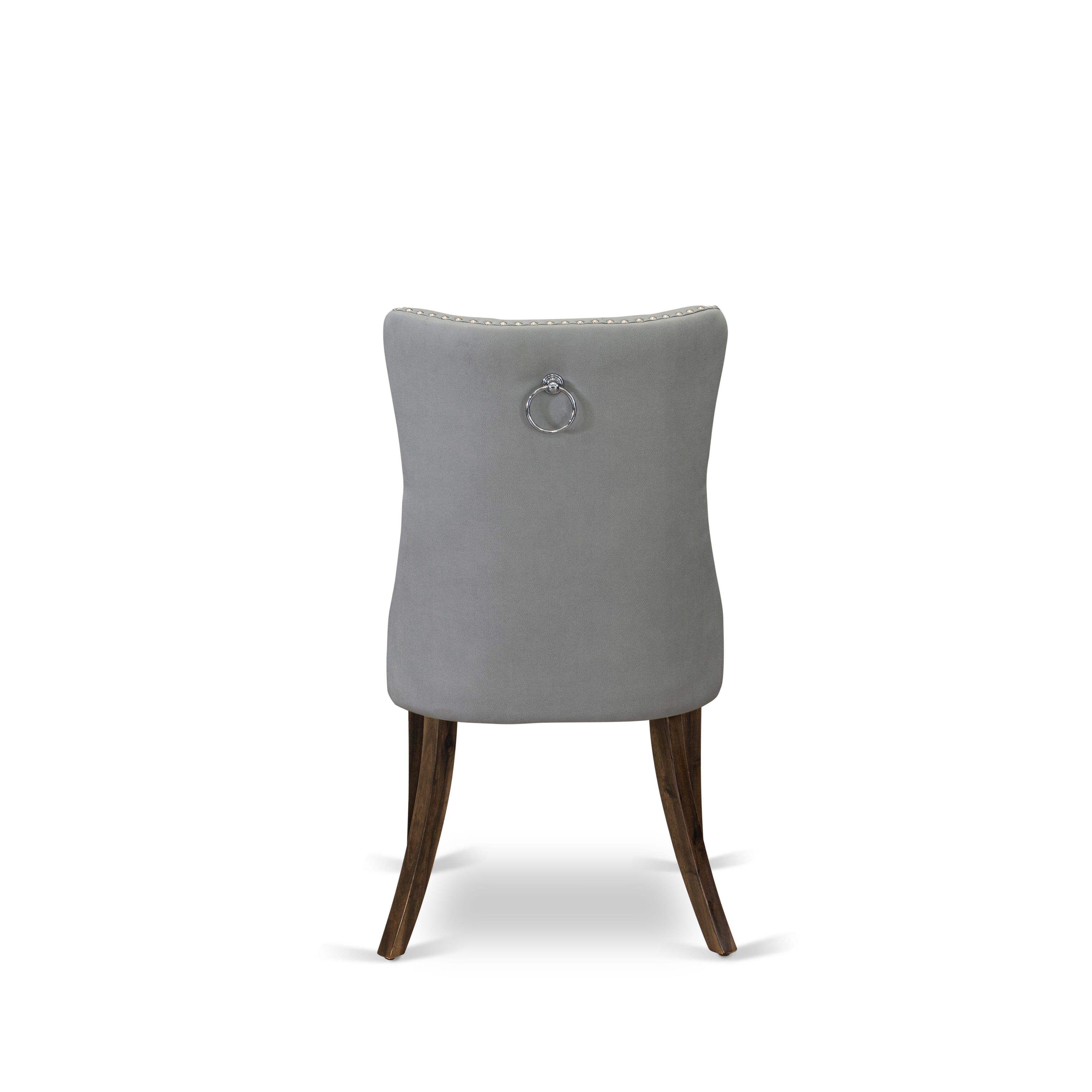 X12DA-008-27-13 Pieces Extendable Dining Set Includes a Rectangle Xtenczar Table and 12 Light Gray Faux Leather Dining Chairs, Antique Walnut