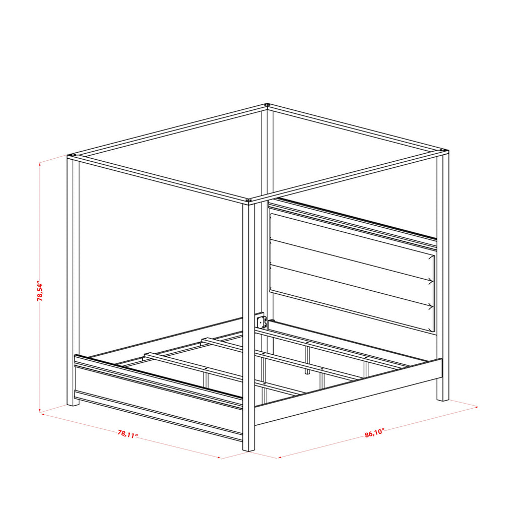 Juego de dormitorio moderno Denali de 3 piezas, modelo DE20-Q2N000 de East West Furniture: una cama y dos mesitas de noche, acabado gris cepillado.