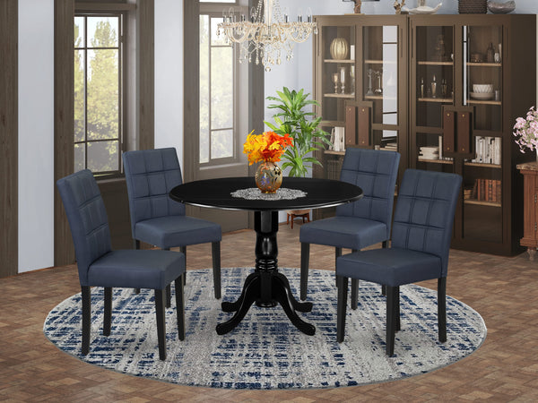 East West Furniture DLAS5-BLK-09 5 Piece Kitchen Table Set contain A D