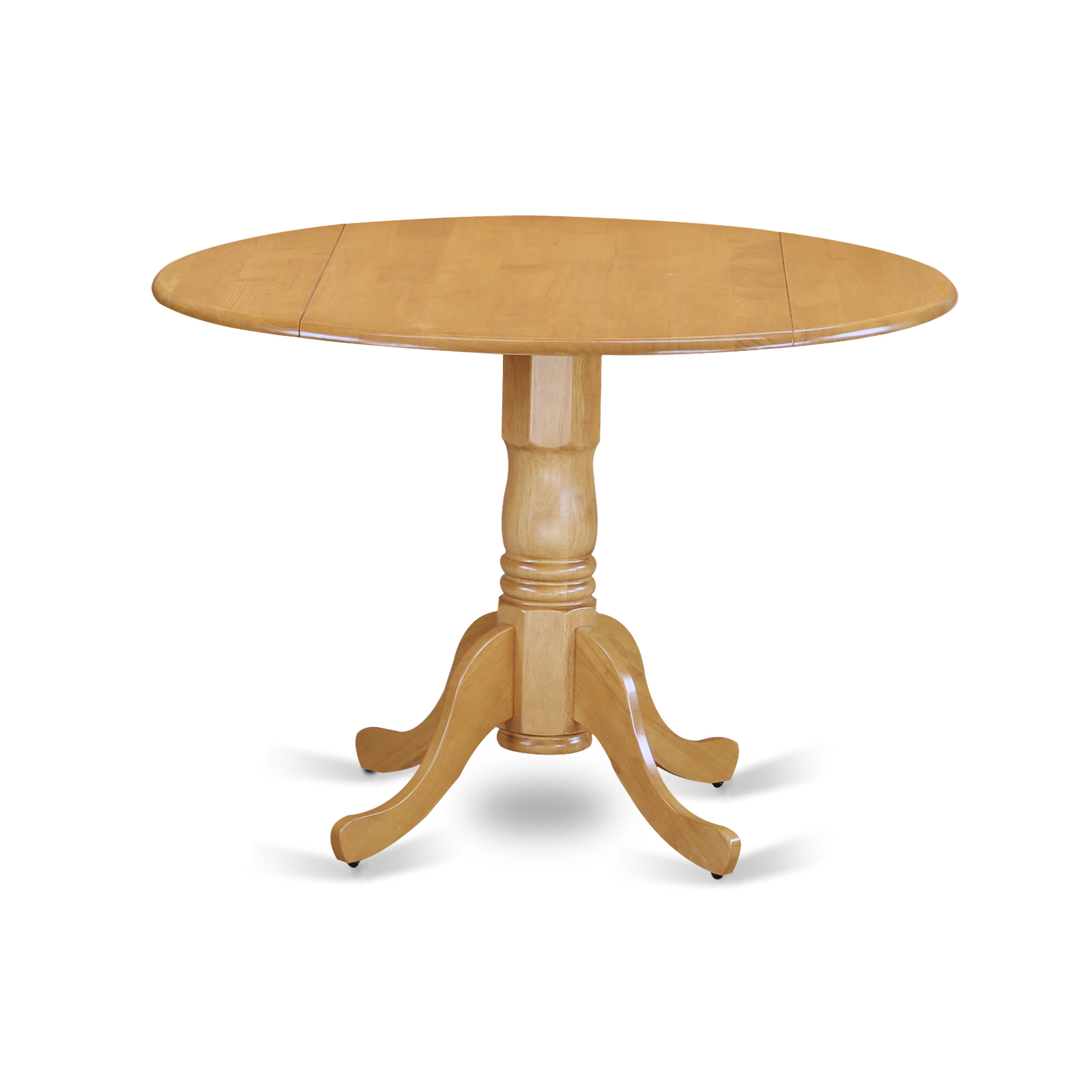 East West Furniture DLAS3-OAK-28 3 Piece Dining Table Set Includes A Wooden Table and 2 Brown Textured Faux Leather Mid Century Modern Chairs, Oak