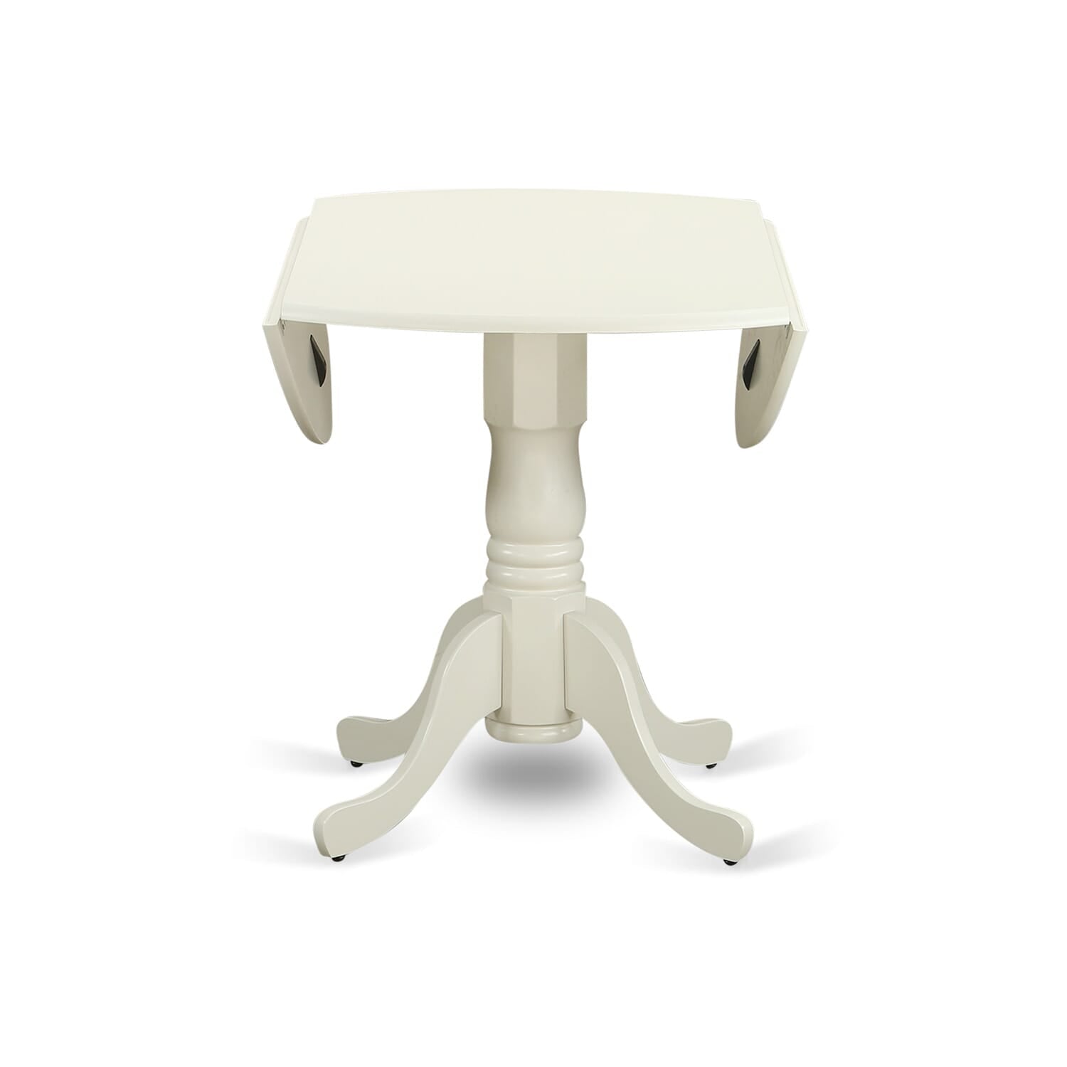 East West Furniture DLAS3-WHI-42 3 Piece Dining Table Set consists A Dinner Table and 2 Beige Red Faux Leather Parson Kitchen Chairs with Stylish Back- Linen White Finish