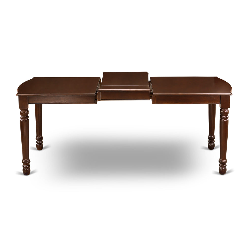 East West Furniture DOAS9-MAH-26 9 Piece Kitchen Table Set consists A Dinning Table and 8 Burgundy Faux Leather Parson Dining Chairs, Mahogany