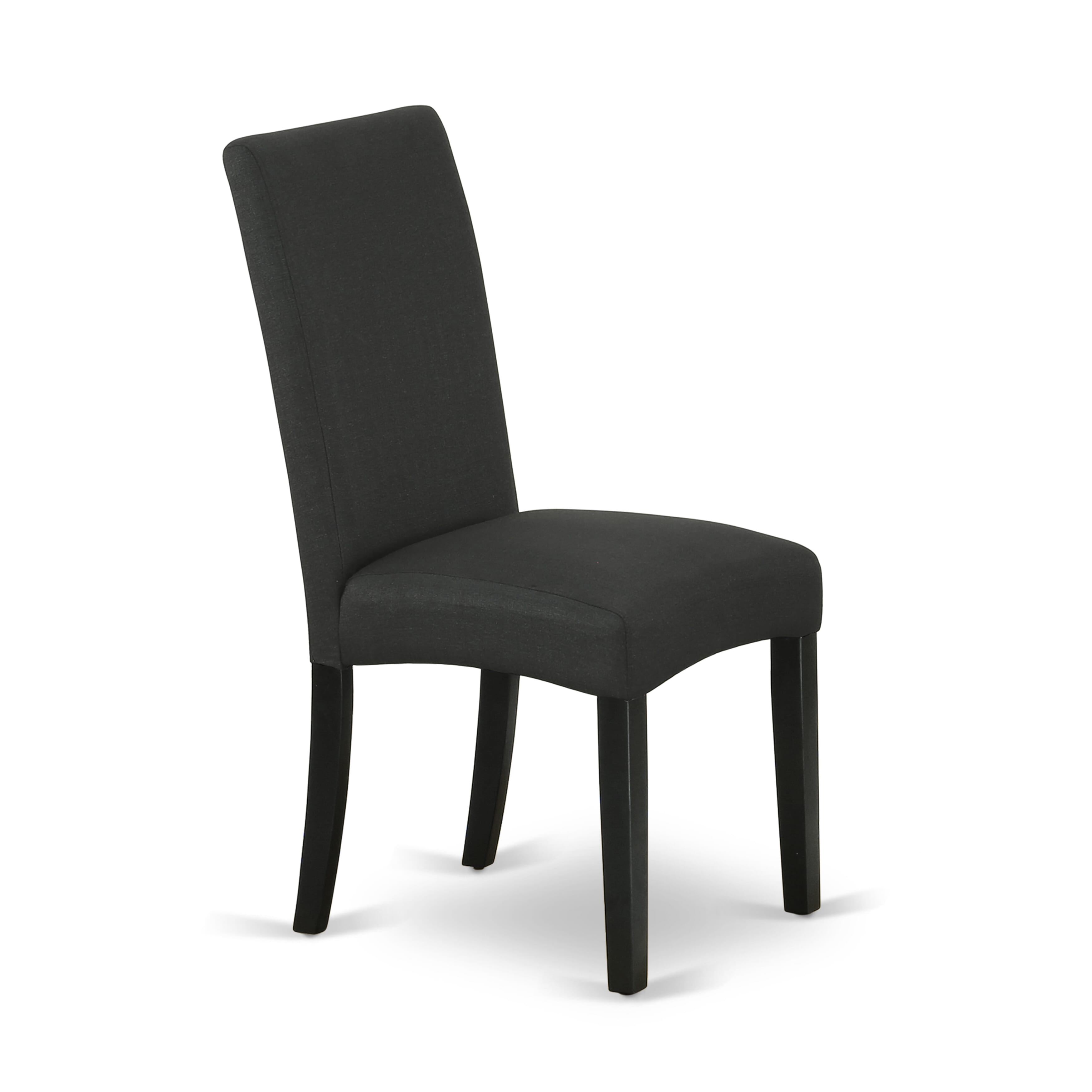 Luxe by East West Furniture NEDR5-SBB-24 - 5-piece dining table set consists of a kitchen table and 4 Black Linen Fabric dining chairs with Padded Chair Back - Sand Blasting Black Finish.