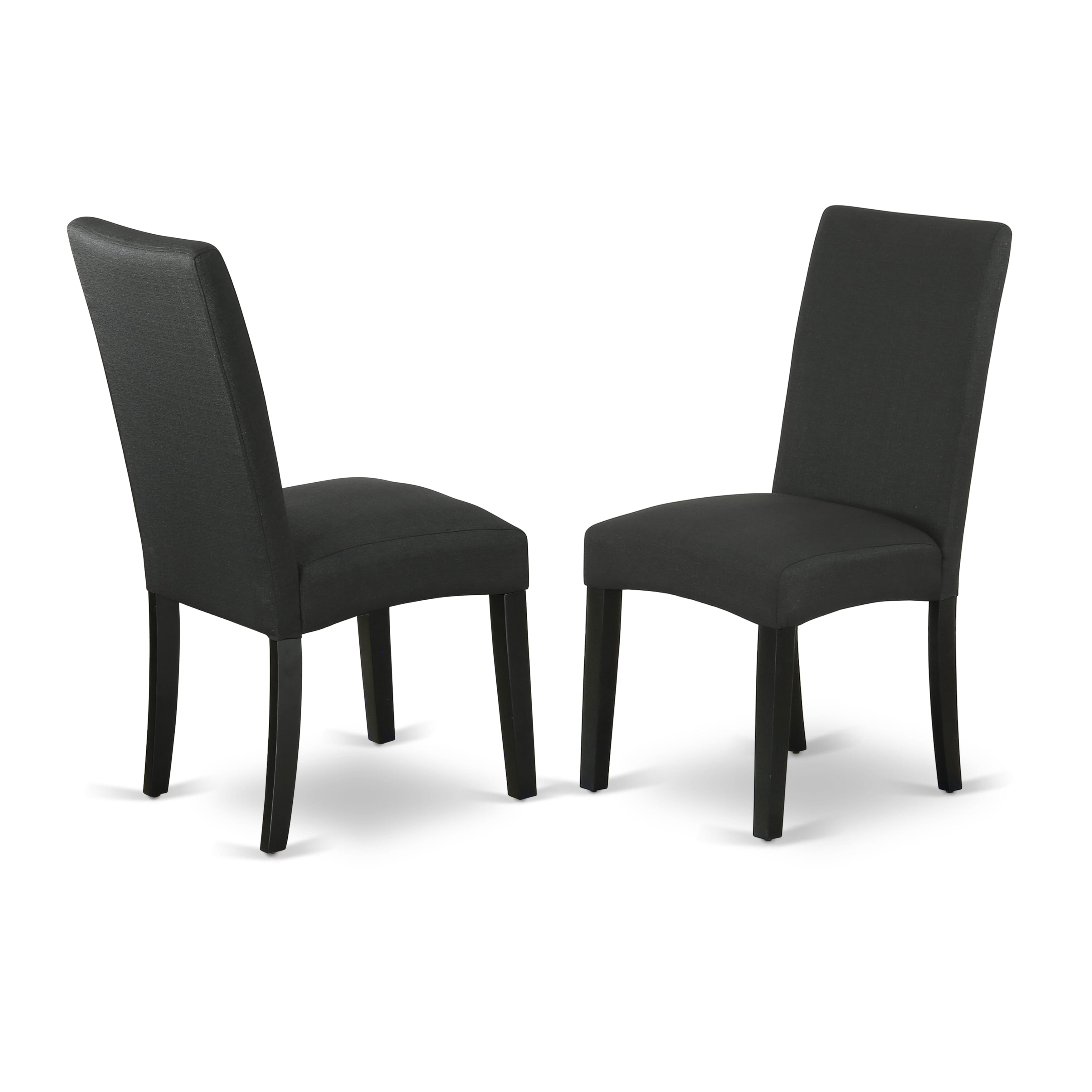 Luxe by East West Furniture LKDR5-SBB-24 - 5-piece kitchen set consists of a dinner table and 4 Black Linen Fabric parson chairs with Padded Chair Back - Sand Blasting Black Finish.