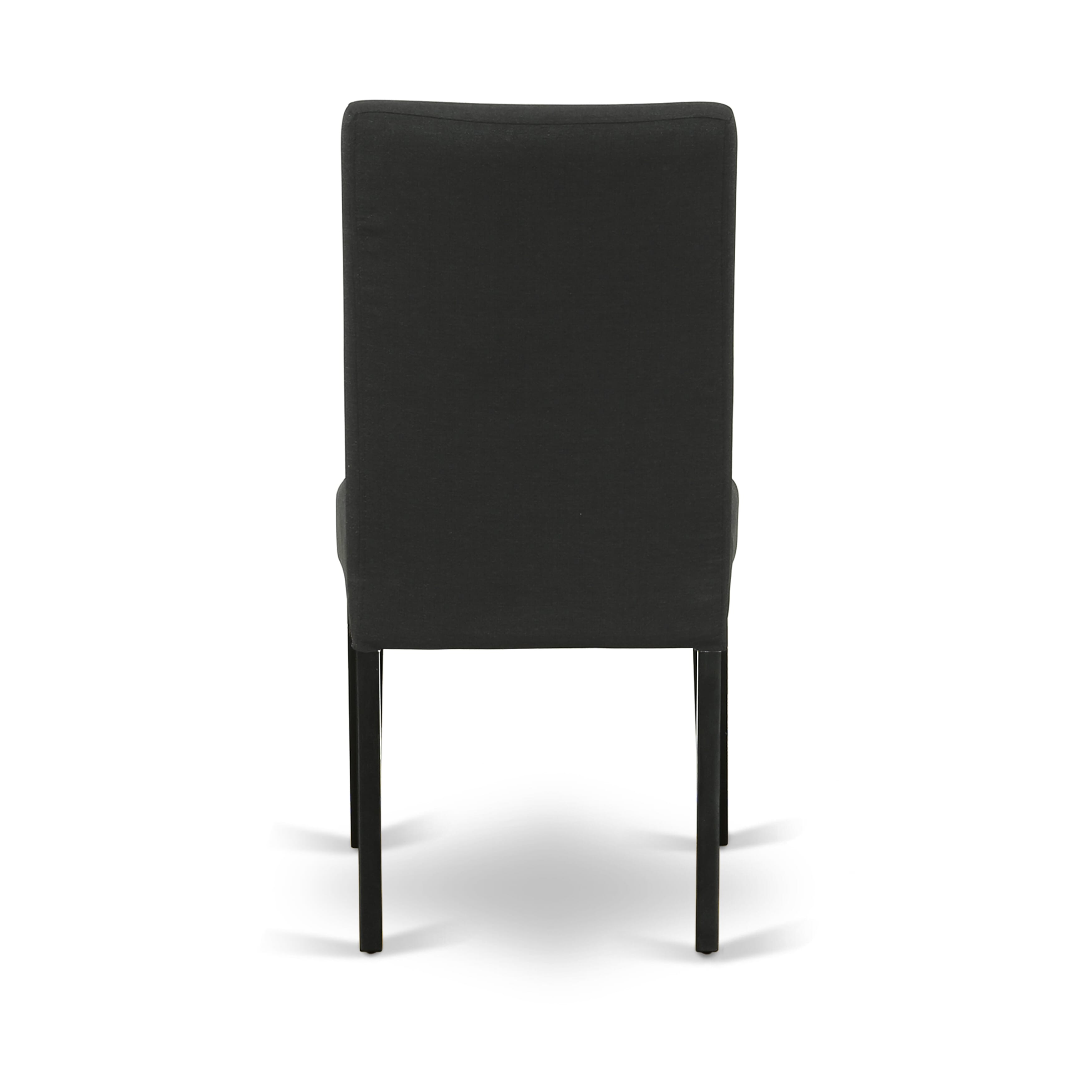Luxe by East West Furniture NEDR9-SBB-24 - 9-piece kitchen set consists of a dining table and 8 Black Linen Fabric kitchen chairs with Padded Chair Back - Sand Blasting Black Finish.