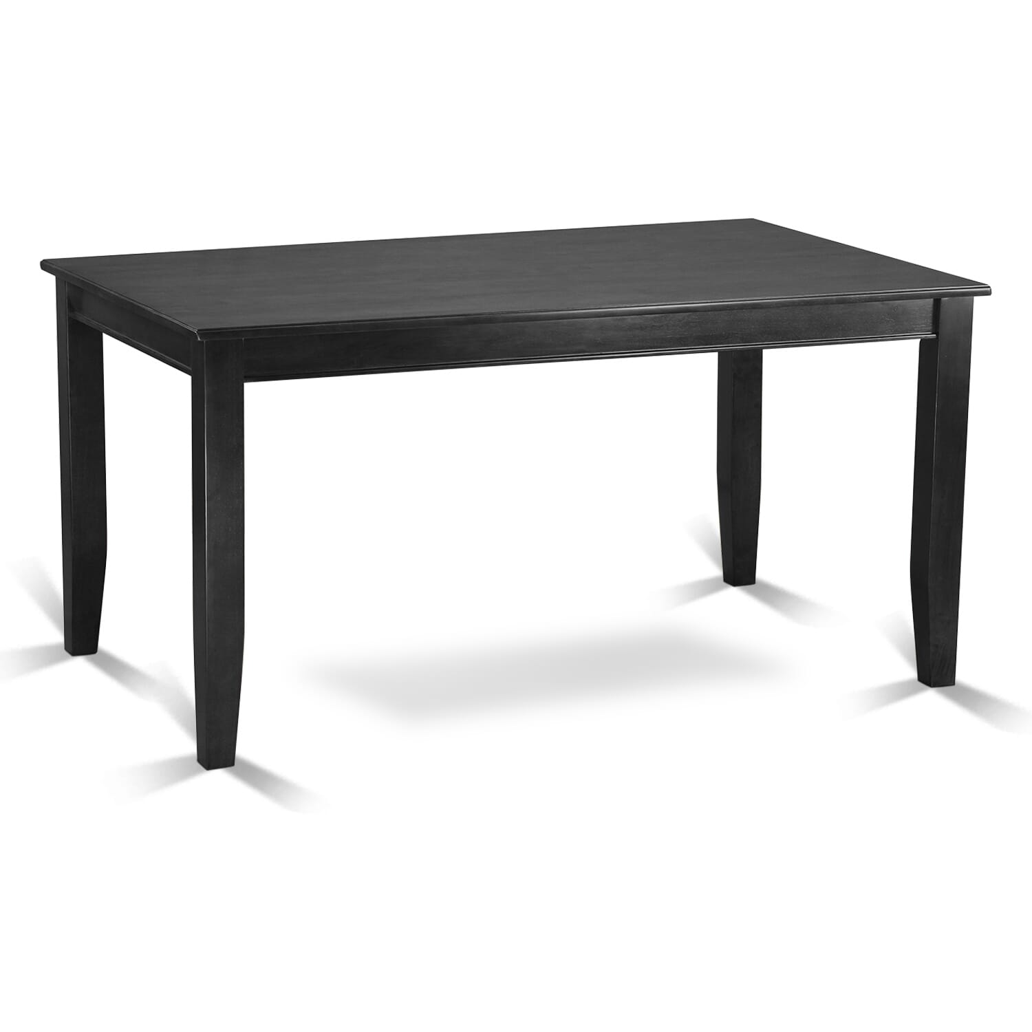 East West Furniture DUDA7-BLK-26 7 Piece Dining Room Table Set Includes a Rectangle Solid Wood Table and 6 Upholstered Parson Chairs, 36x60 Inch, Black