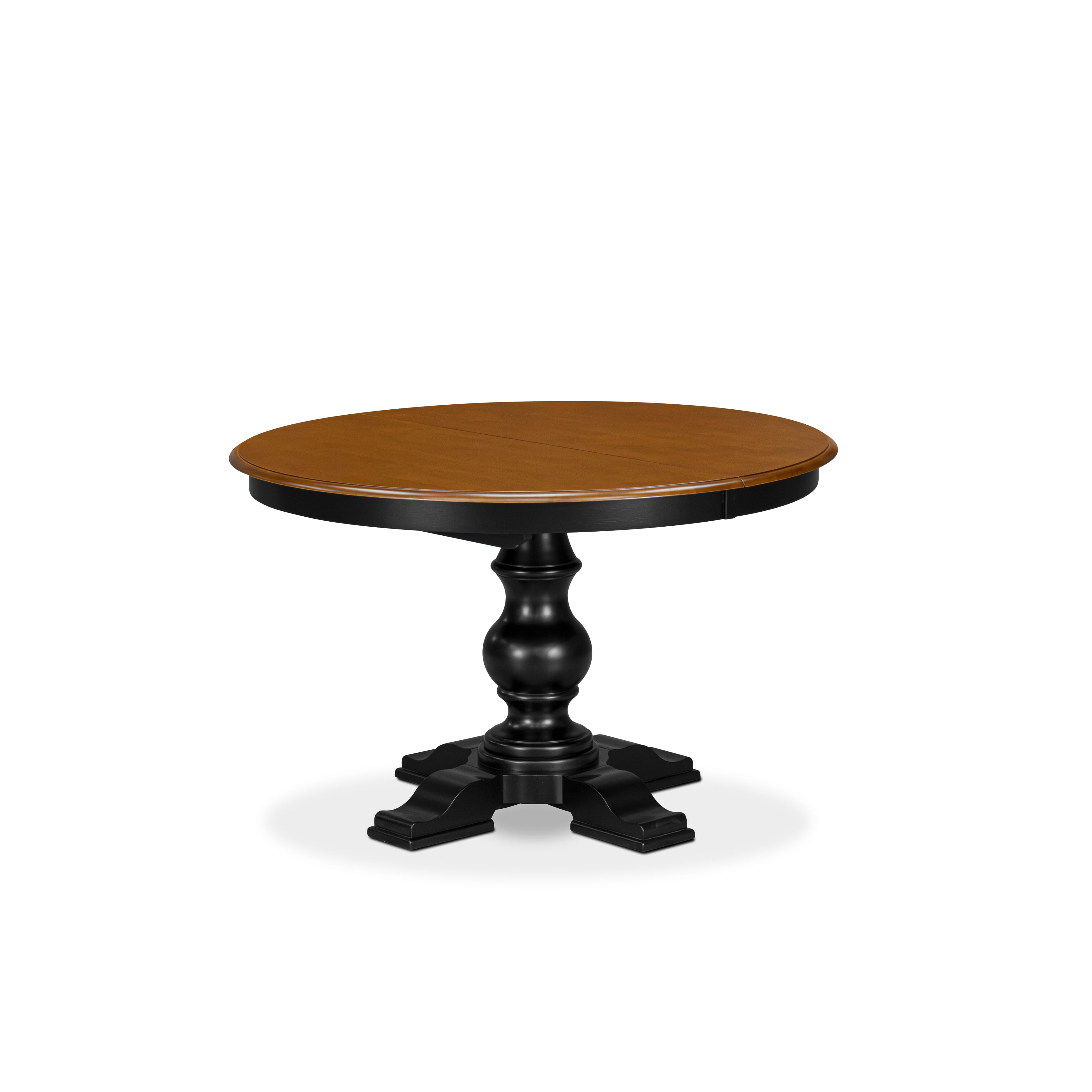 Luxe by East West Furniture � E5T-BCH-TP � A Wooden Dinner Table with an Oval Cherry Tabletop, Butterfly Leaf & Black Finish