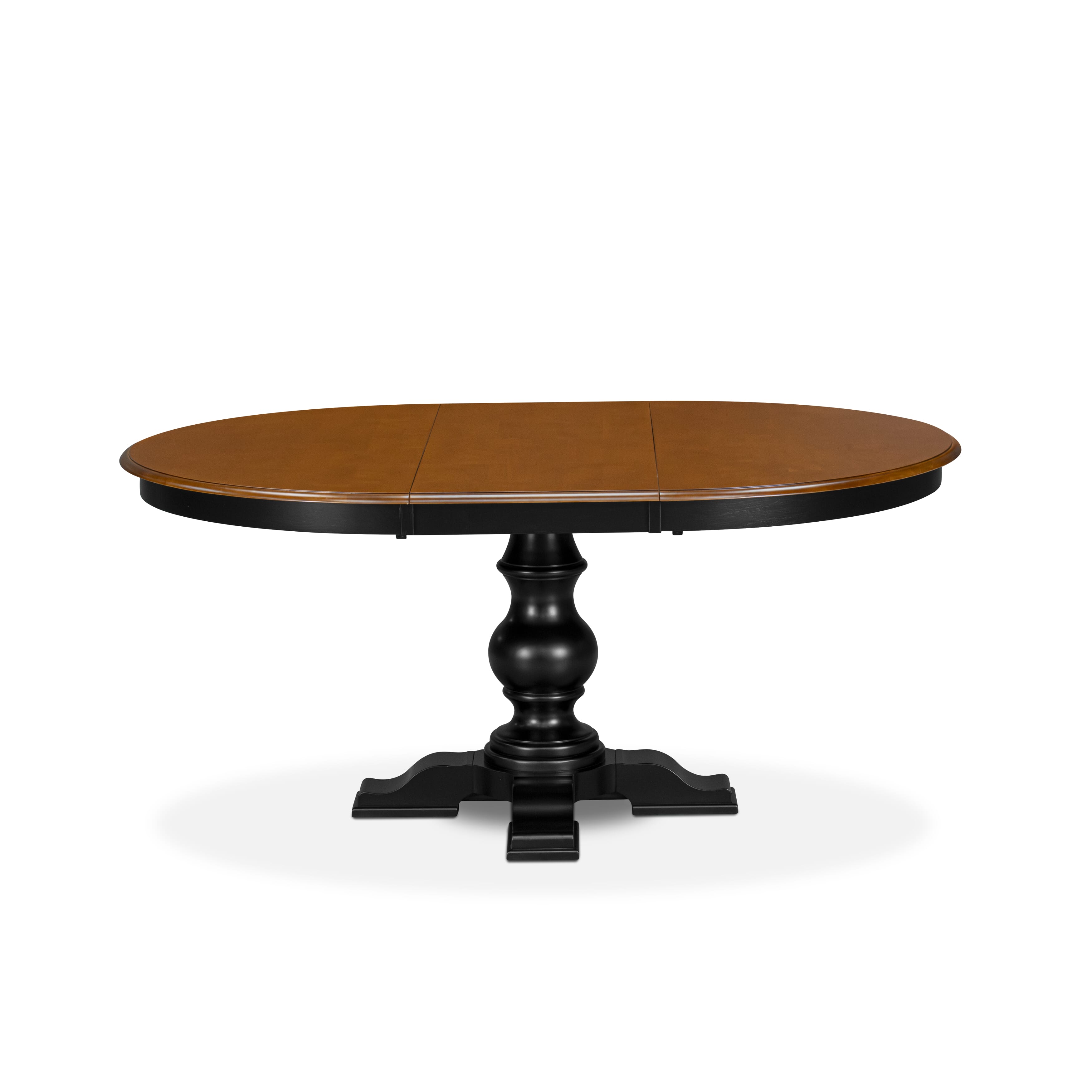 Luxe by East West Furniture � E5T-BCH-TP � A Wooden Dinner Table with an Oval Cherry Tabletop, Butterfly Leaf & Black Finish
