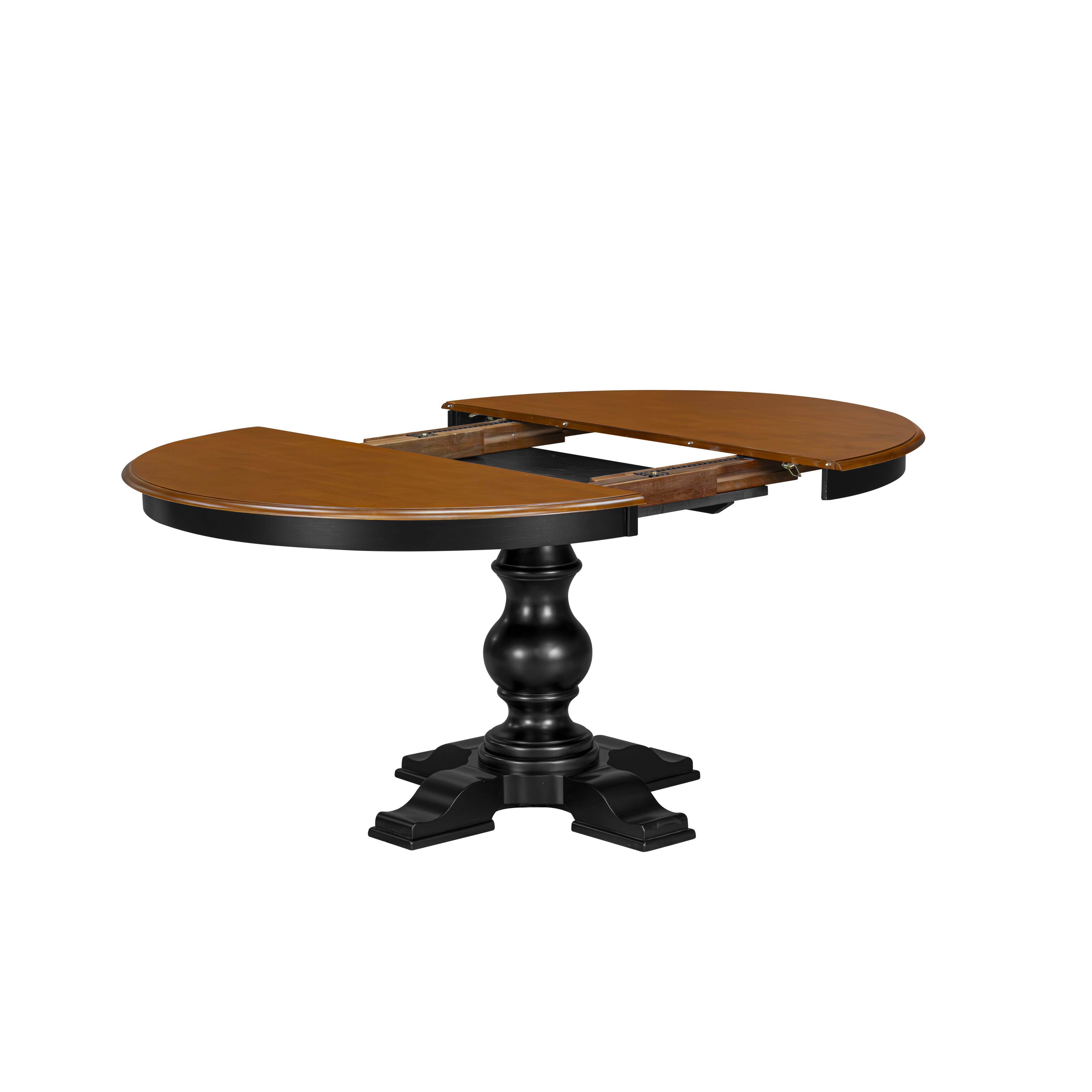 Luxe by East West Furniture � E5T-BCH-TP � A Wooden Dinner Table with an Oval Cherry Tabletop, Butterfly Leaf & Black Finish