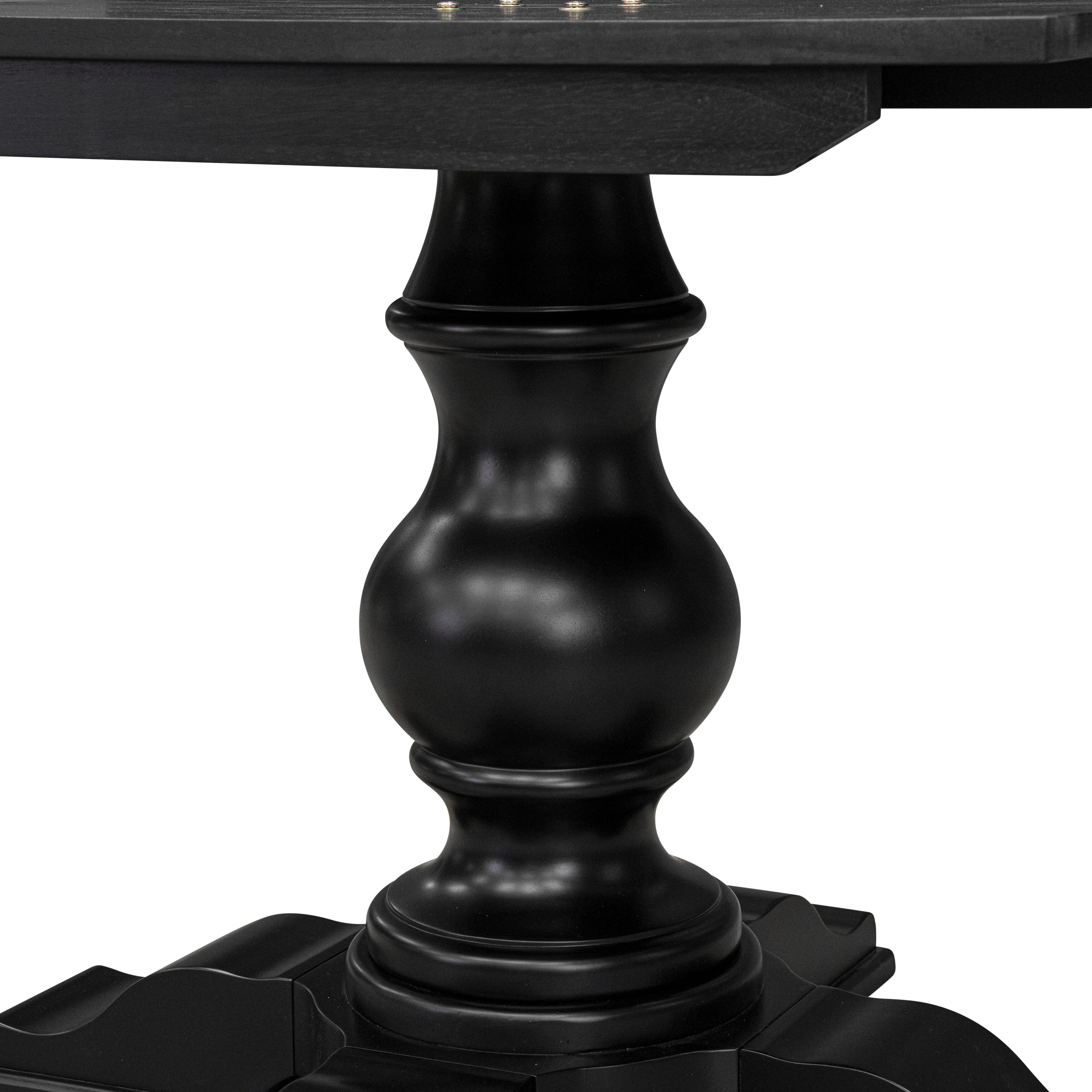 Luxe by East West Furniture � E5T-BCH-TP � A Wooden Dinner Table with an Oval Cherry Tabletop, Butterfly Leaf & Black Finish