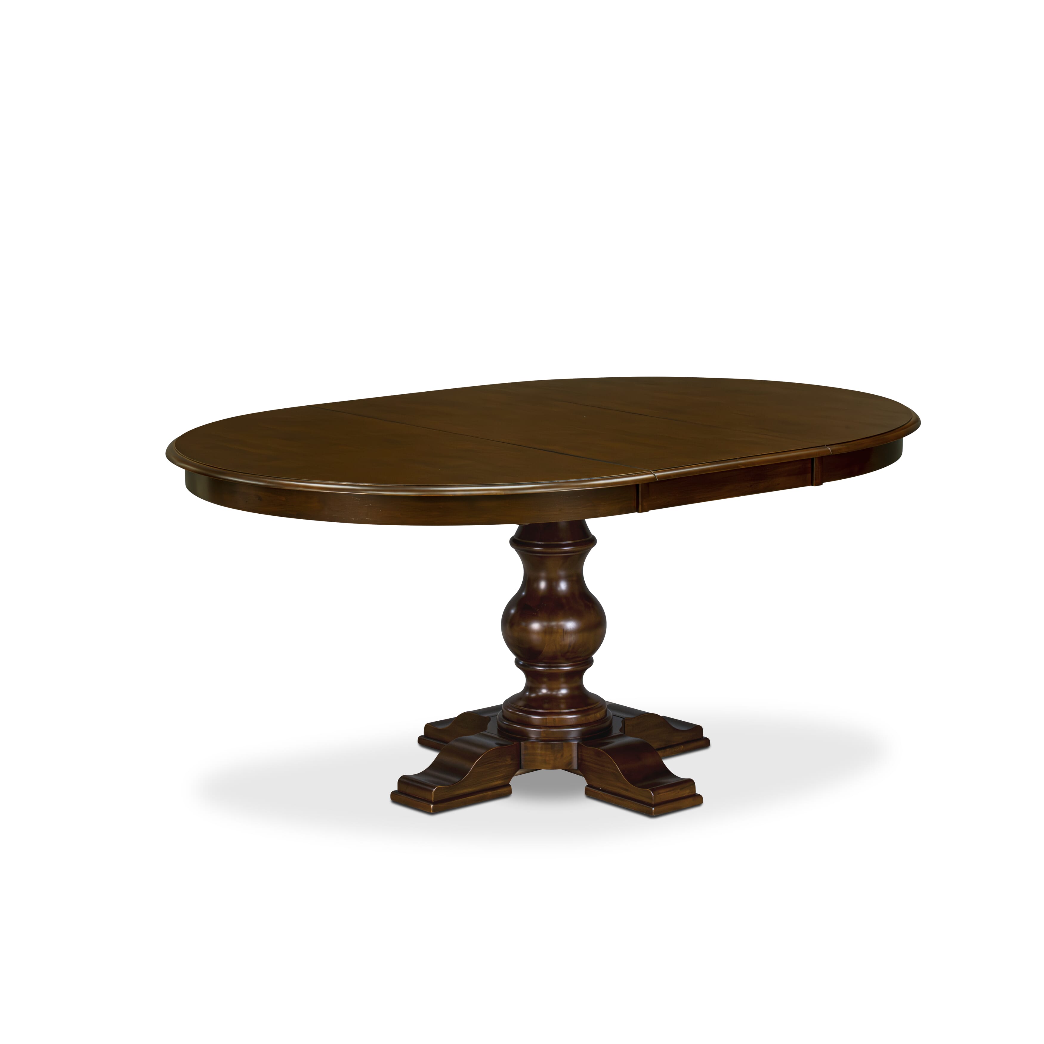 Luxe by East West Furniture - E5T-ESP-TP - A Wooden Mid-Century Dining Table with Butterfly Leaf Oval tabletop � Espresso Finish