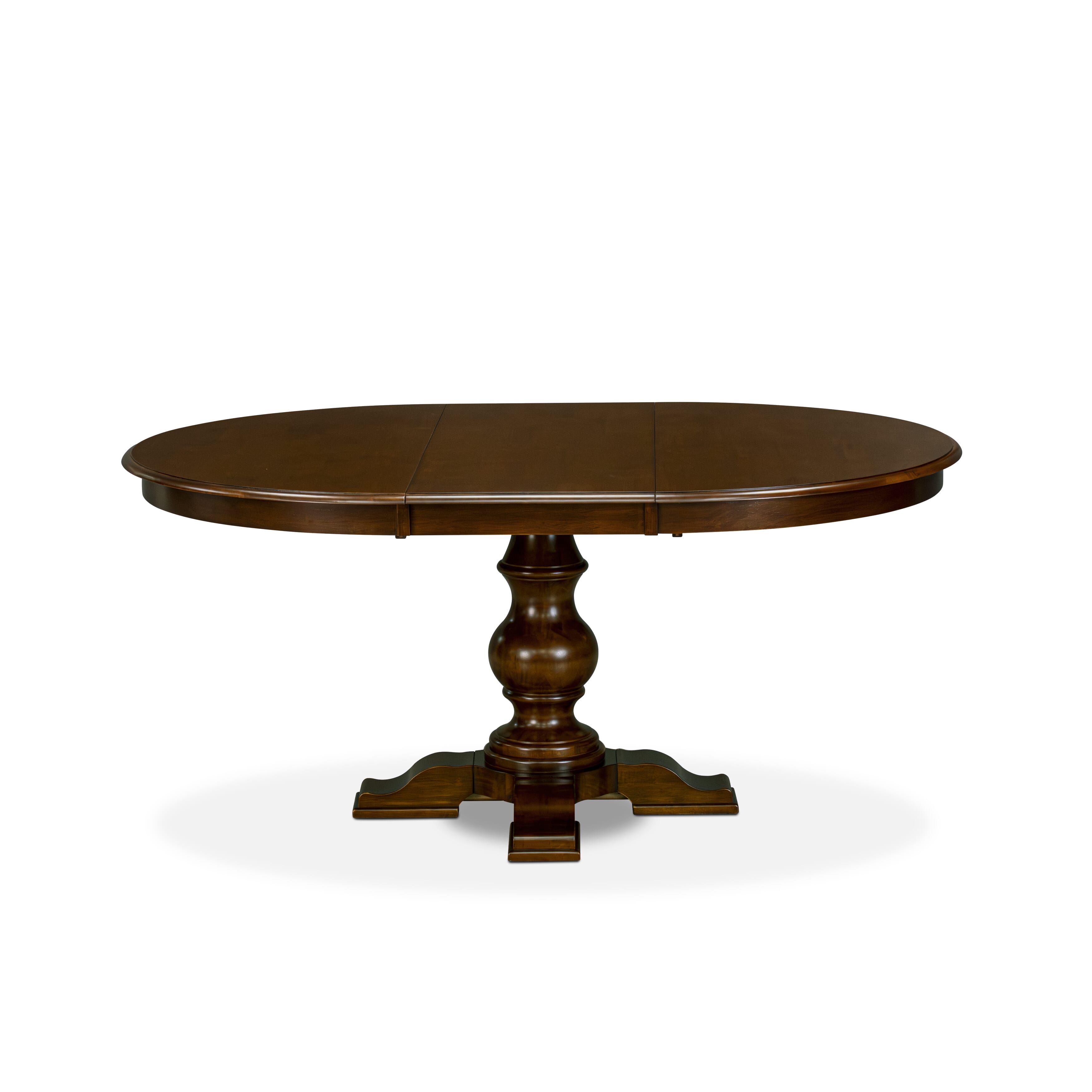 Luxe by East West Furniture - E5T-ESP-TP - A Wooden Mid-Century Dining Table with Butterfly Leaf Oval tabletop � Espresso Finish