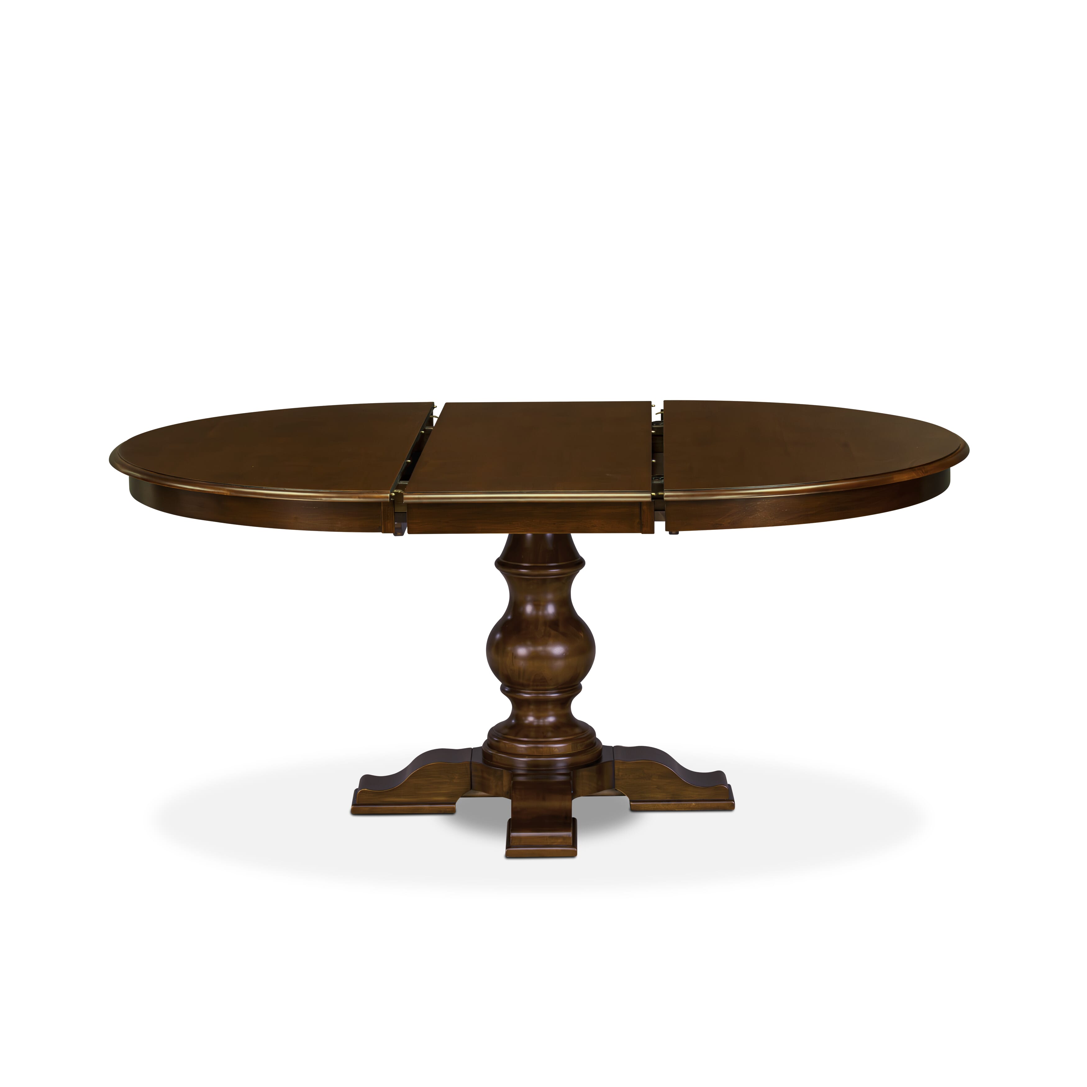 Luxe by East West Furniture - E5T-ESP-TP - A Wooden Mid-Century Dining Table with Butterfly Leaf Oval tabletop � Espresso Finish
