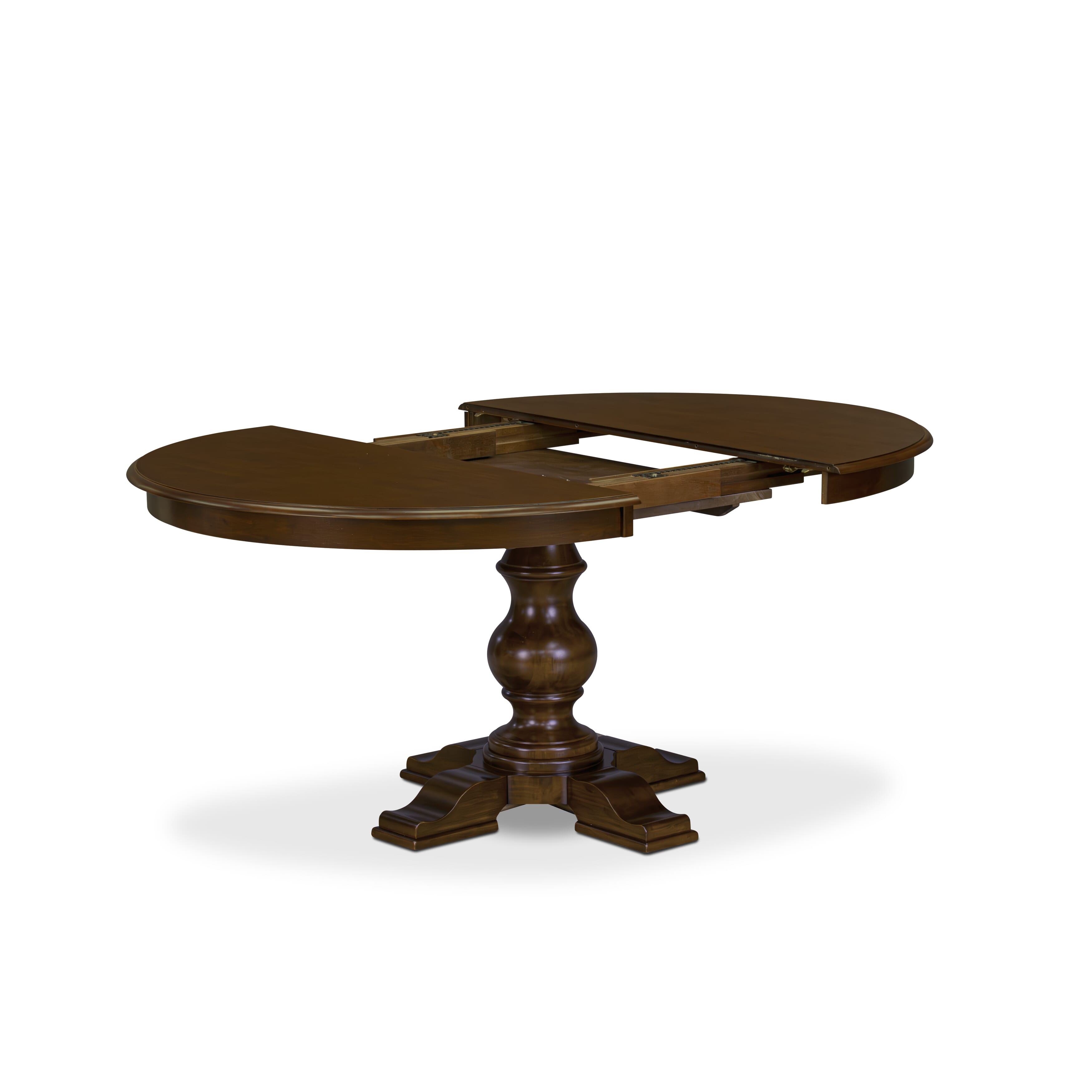 Luxe by East West Furniture - E5T-ESP-TP - A Wooden Mid-Century Dining Table with Butterfly Leaf Oval tabletop � Espresso Finish