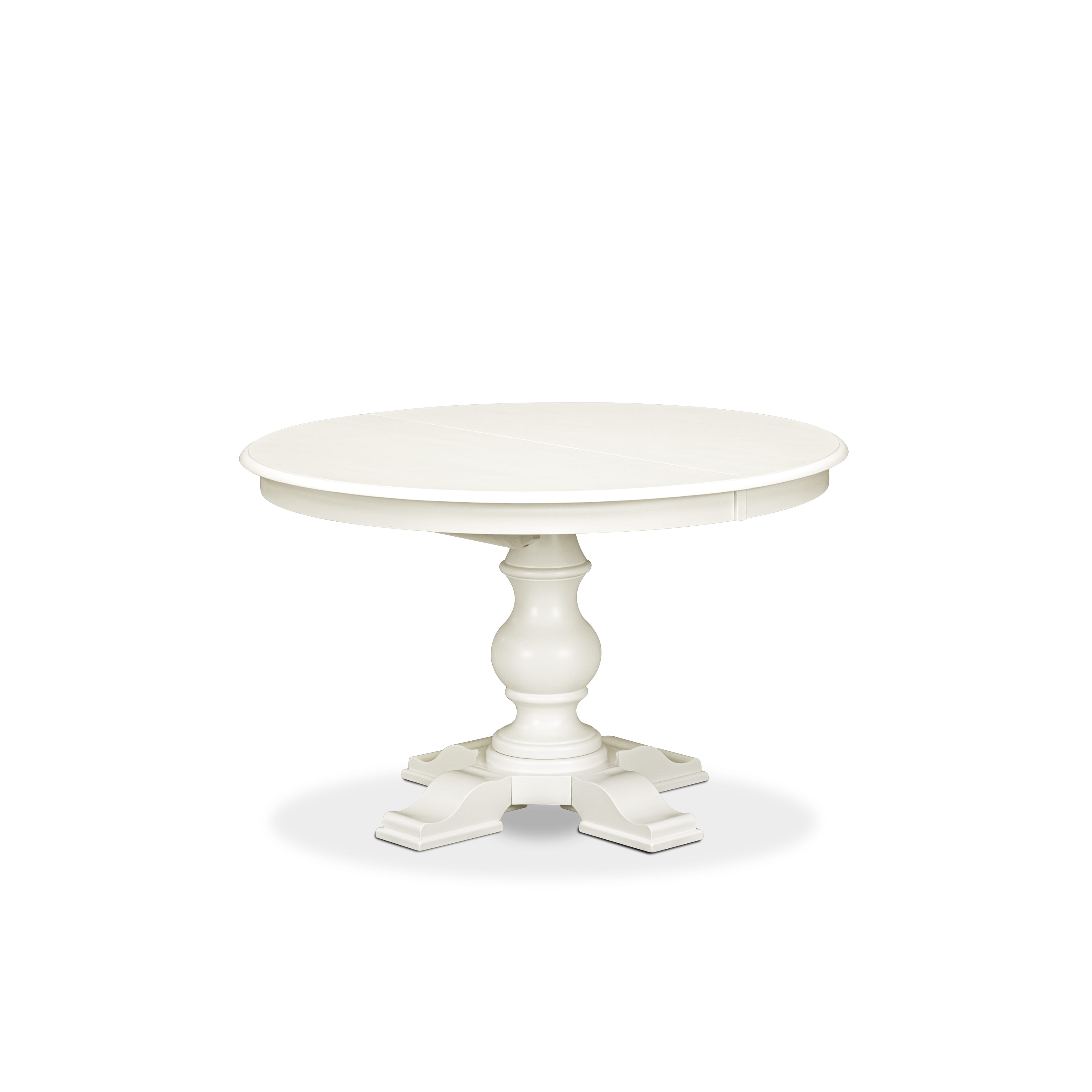Luxe by East West Furniture - E5T-LWH-TP - A Wooden Dining Table with Butterfly Leaf Oval tabletop � Linen White Finish