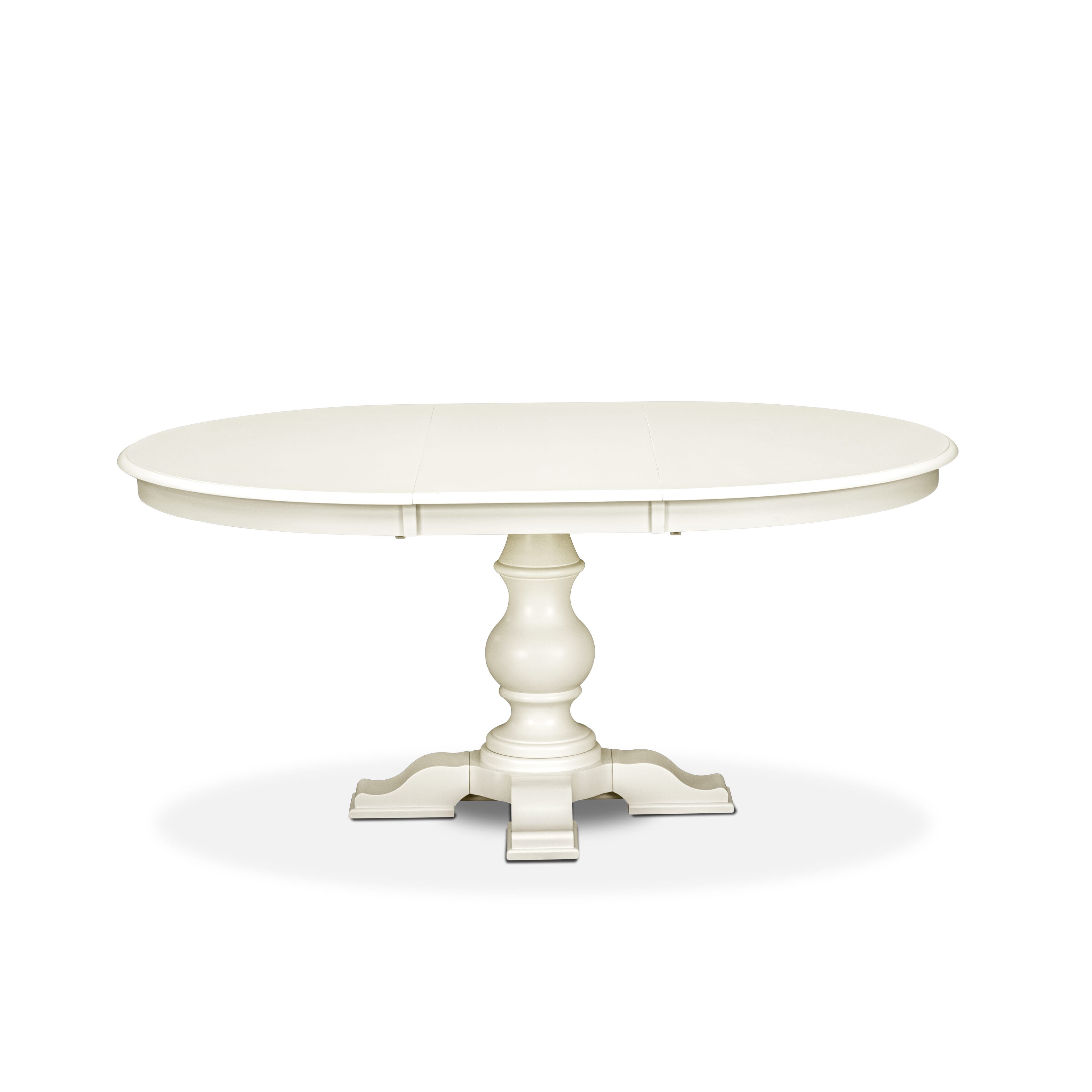 Luxe by East West Furniture - E5T-LWH-TP - A Wooden Dining Table with Butterfly Leaf Oval tabletop � Linen White Finish