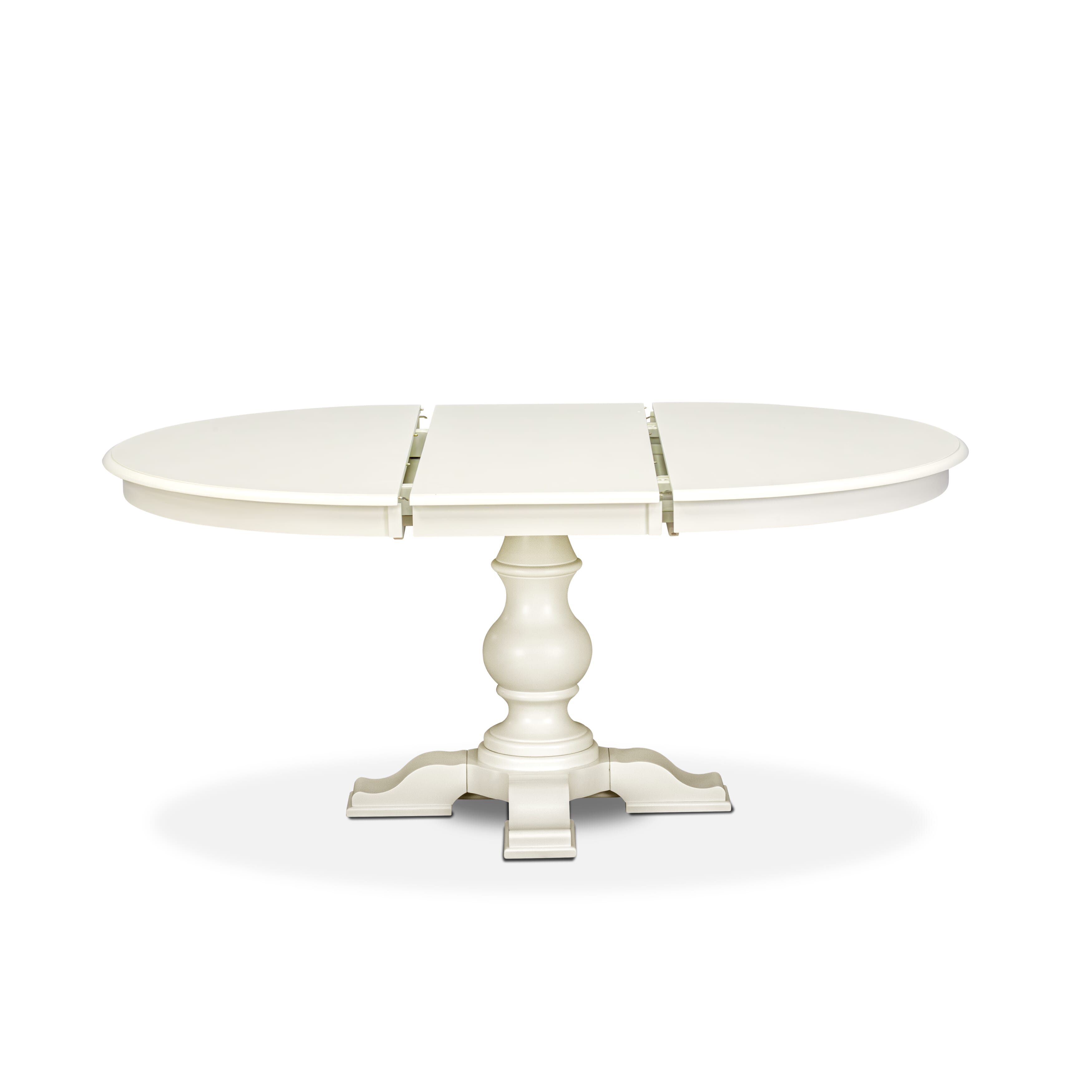 Luxe by East West Furniture - E5T-LWH-TP - A Wooden Dining Table with Butterfly Leaf Oval tabletop � Linen White Finish