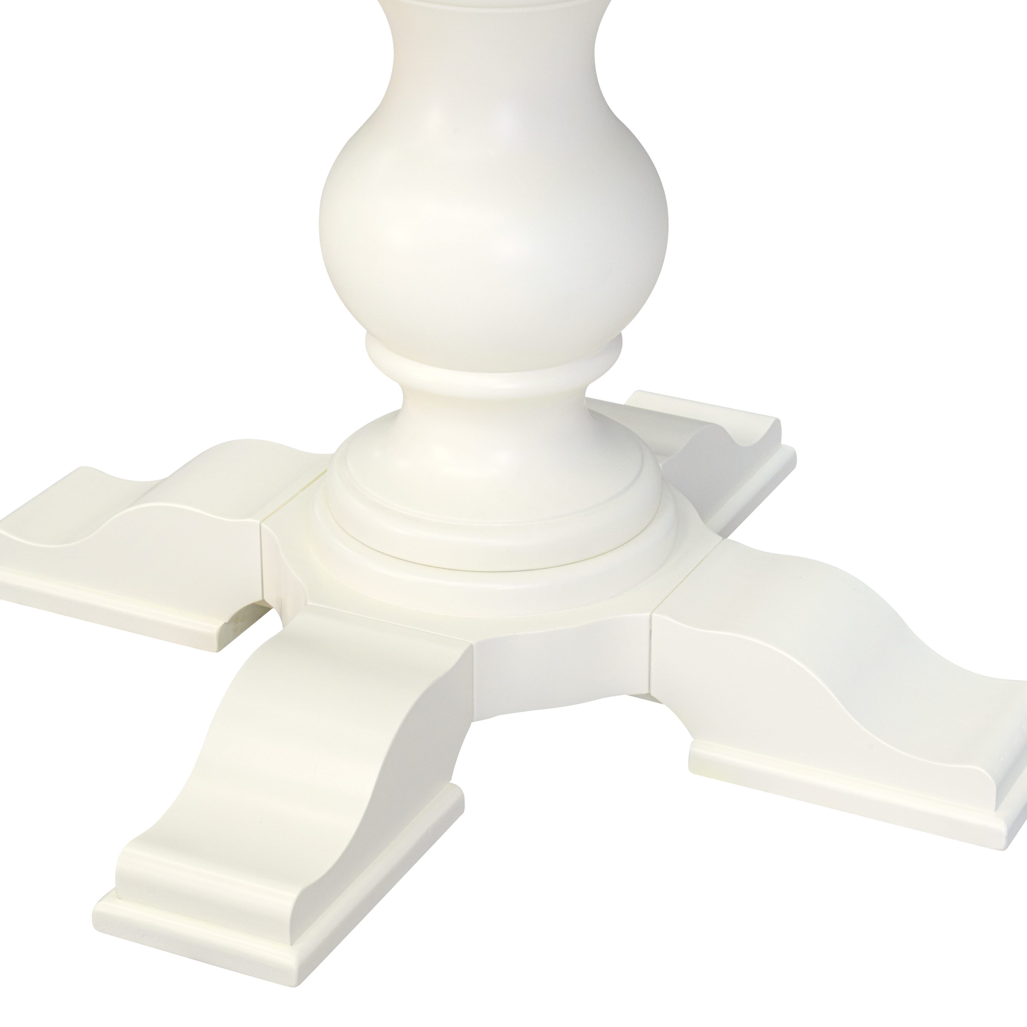 Luxe by East West Furniture - E5T-LWH-TP - A Wooden Dining Table with Butterfly Leaf Oval tabletop � Linen White Finish