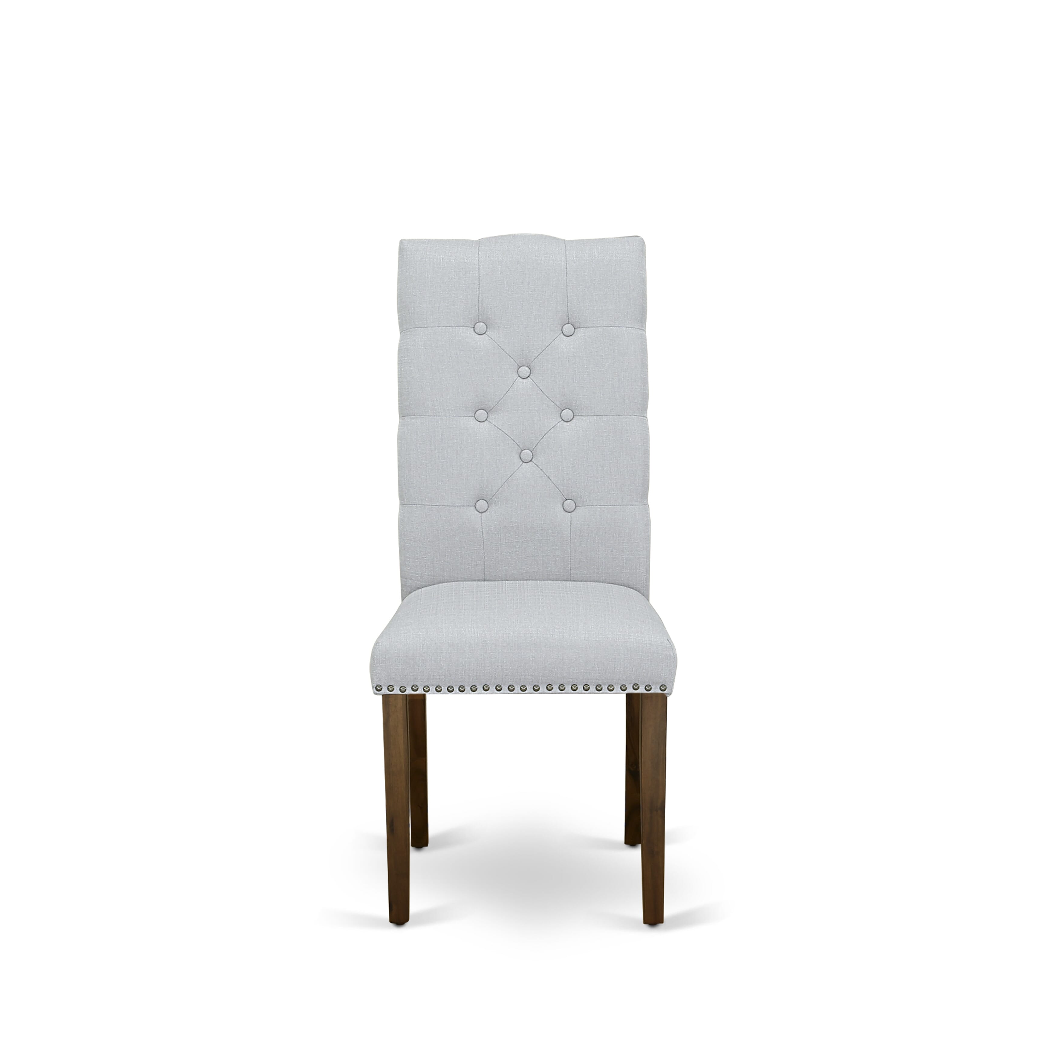 X12EL-008-05-13 Pieces Extendable Dining Set Includes a Rectangle Xtenczar Dining Table and 12 Grey Linen Fabric Dining Chairs, Antique Walnut