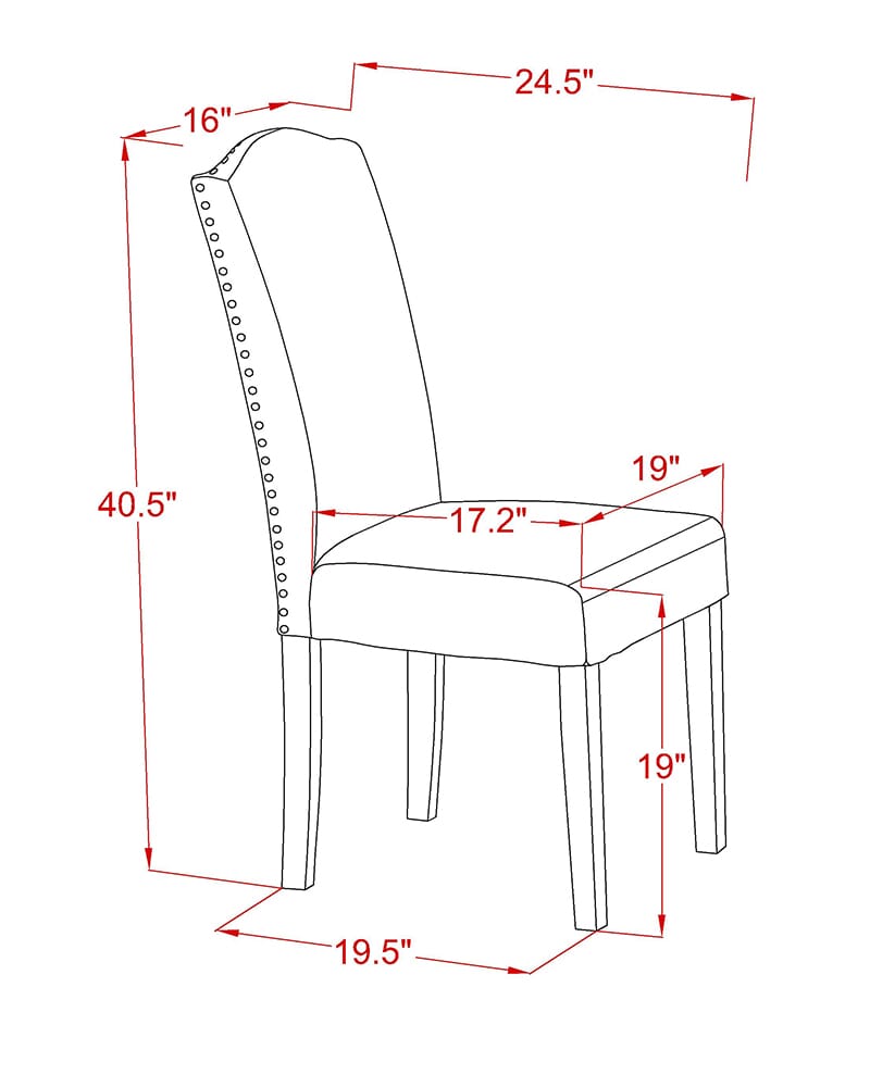 Juego de mesa de comedor de madera de 6 piezas East West Furniture con asiento de tela de lino y respaldo capitoné con botones. Sillas de cocina.