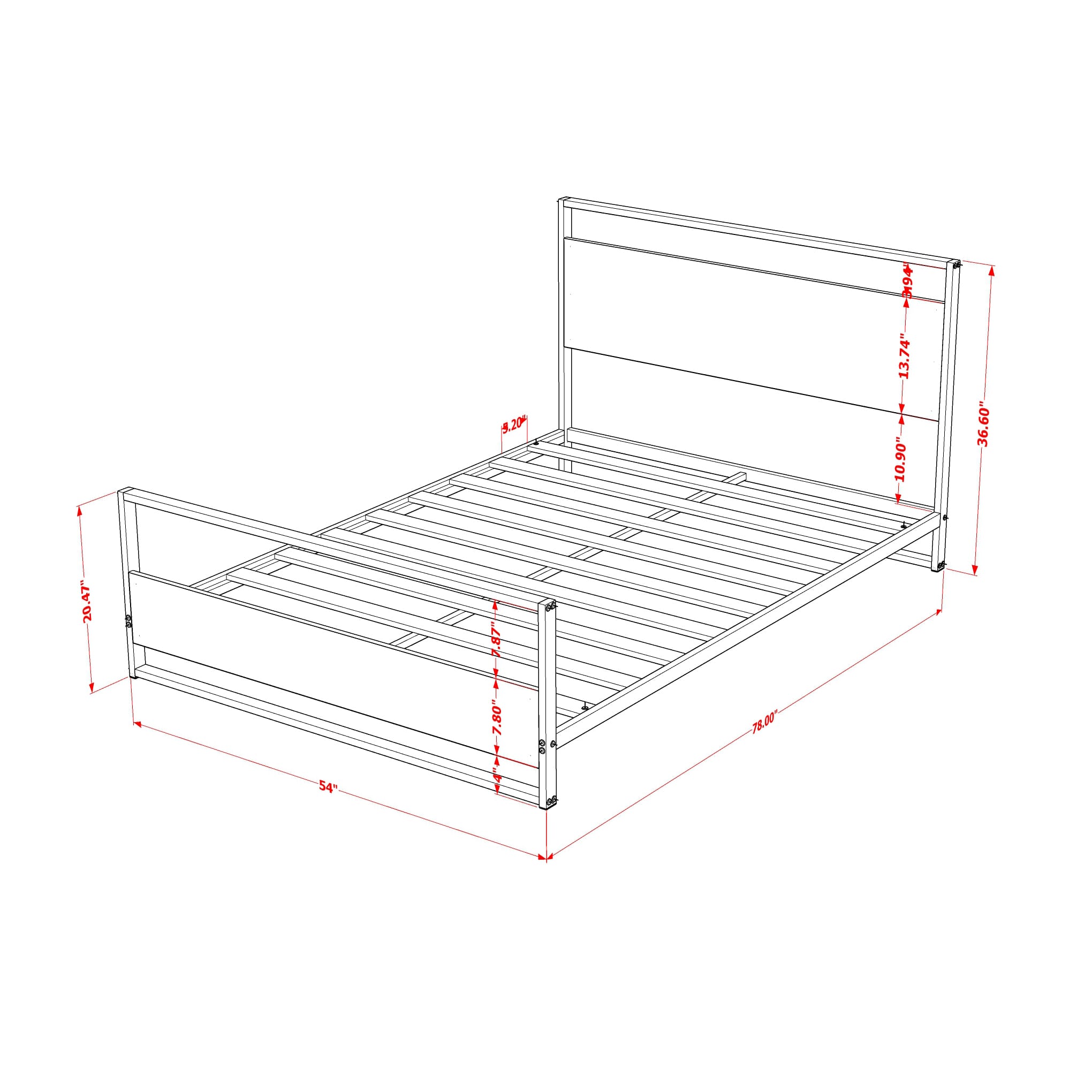 East West Furniture ERFBW02 Erie Platform Bed Frame with 4 Metal Legs - High-class Bed in Powder Coating Linen white Color and Linen white Wood laminate