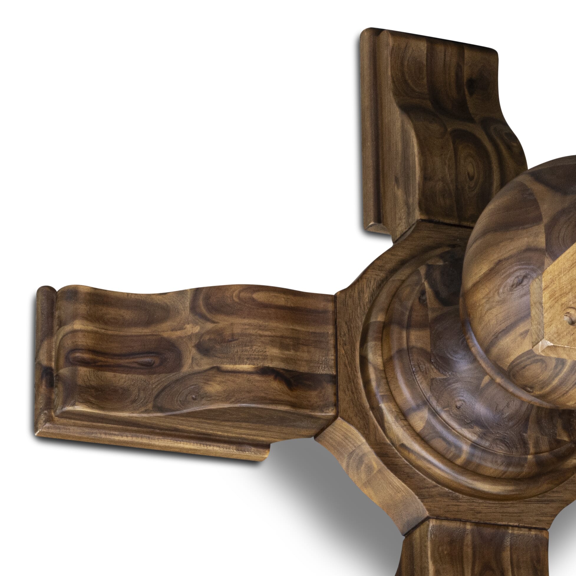 Luxe by East West Furniture F5DA5-50N-27 5-Pc Kitchen Dining Table Set Contain a Kitchen Table and 4 Light Gray Faux Leather Chairs with Button-Tufted Back, Antique Walnut