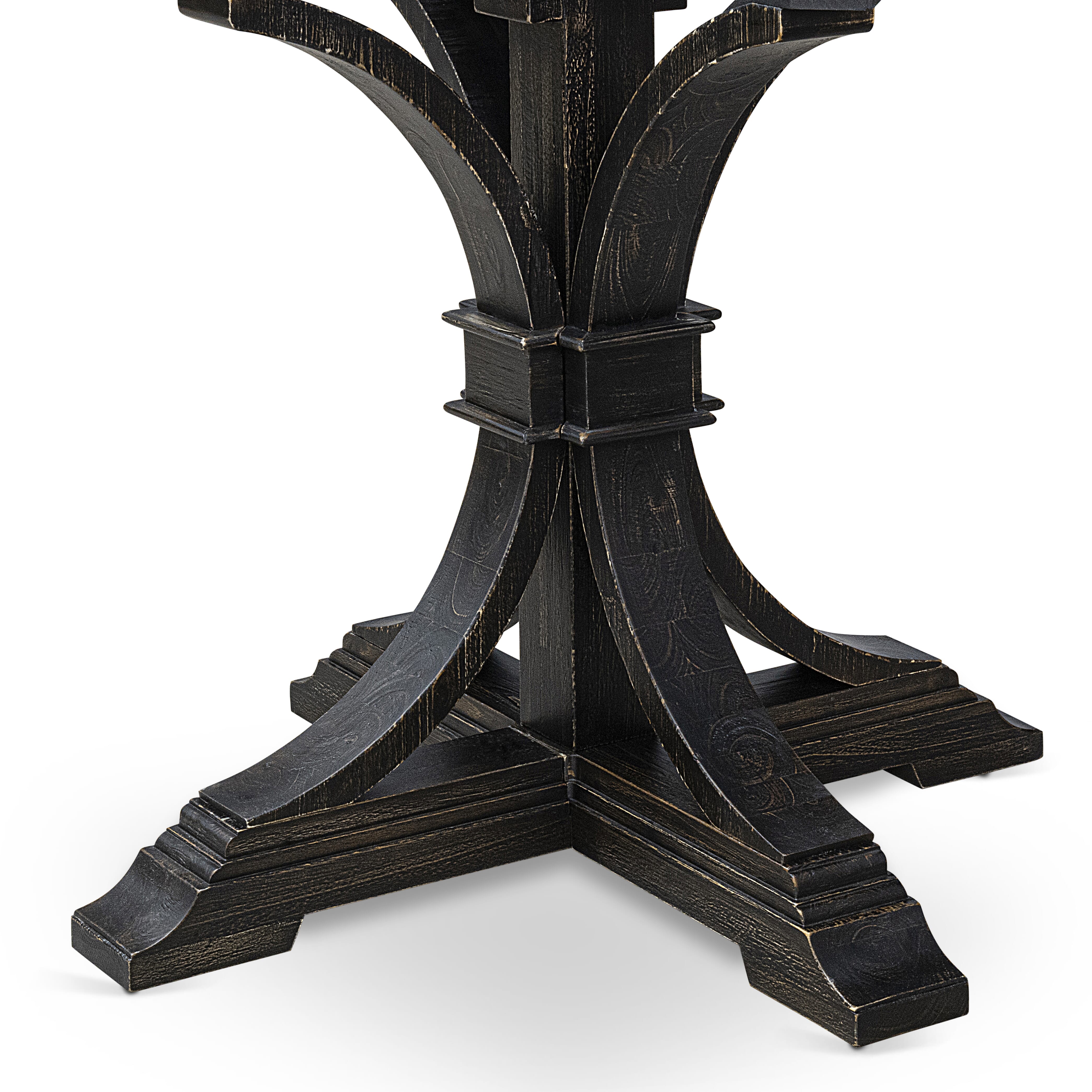 Luxe by East West Furniture - F7CY5-511-33 - 5-piece Dining Room Table Set consists of a Dining Table and 4 Brown Polyester Fabric Padded Chair with High Back - Sand Blasting Black Finish
