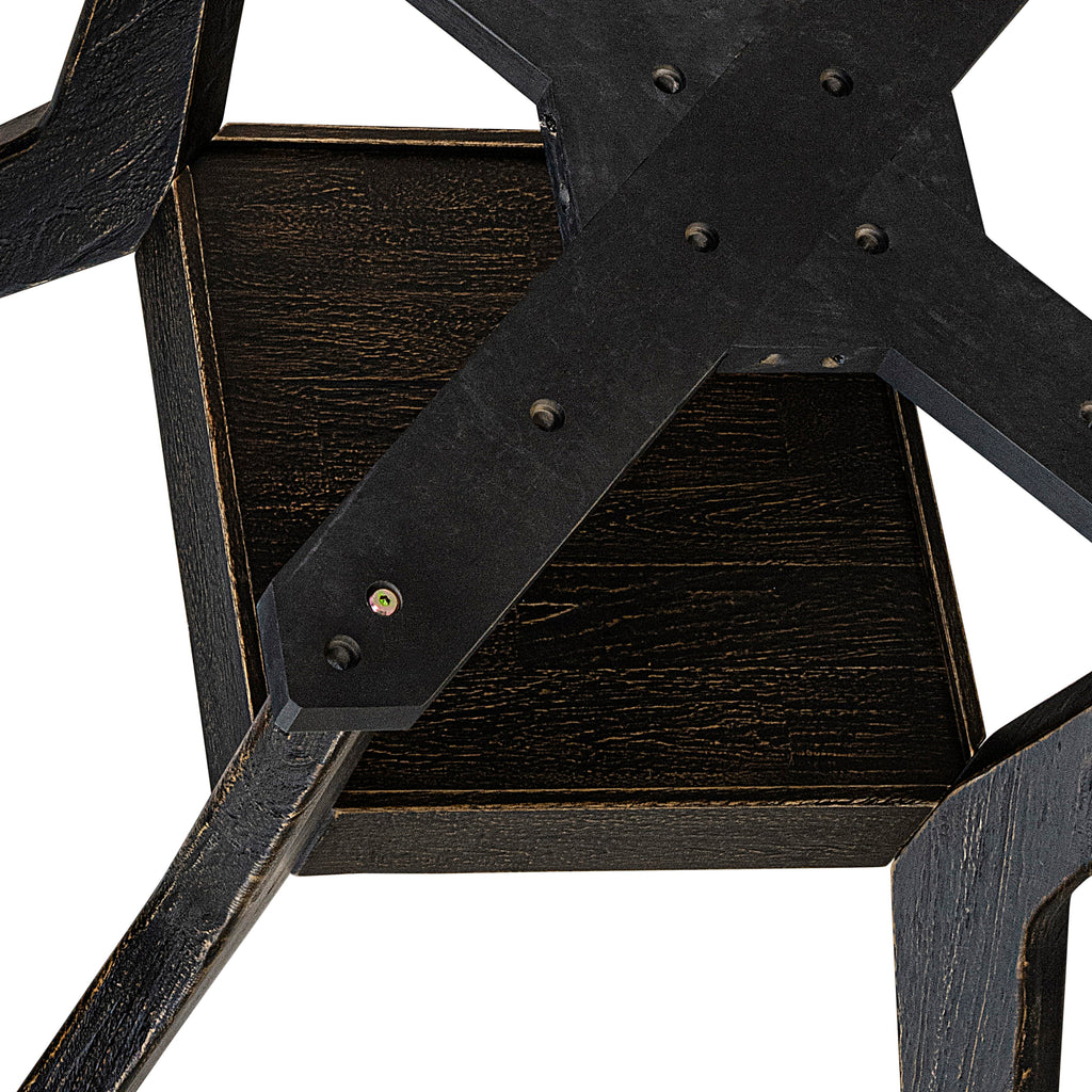 Luxe by East West Furniture F8DA5-511-29 5 Piece Dining Table Set Consists of a 54" Round Table with Pedestal and 4 Navy Blue Faux Leather Parson Chairs, Sand Blasted Black