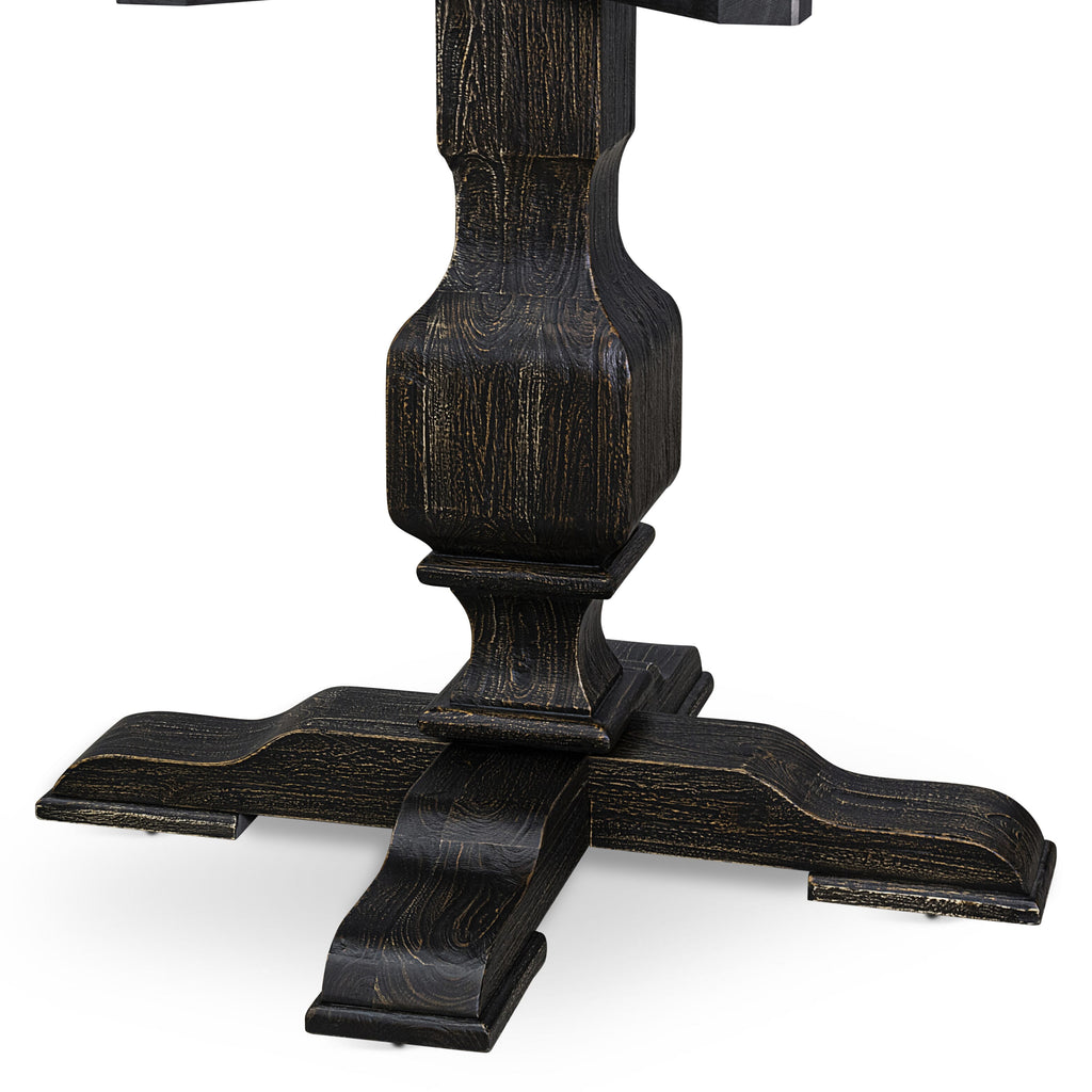 Luxe by East West Furniture FE3-11-TP - Modern Dining Table with Acacia Wood Round Tabletop – Sand Blasted Black Finish