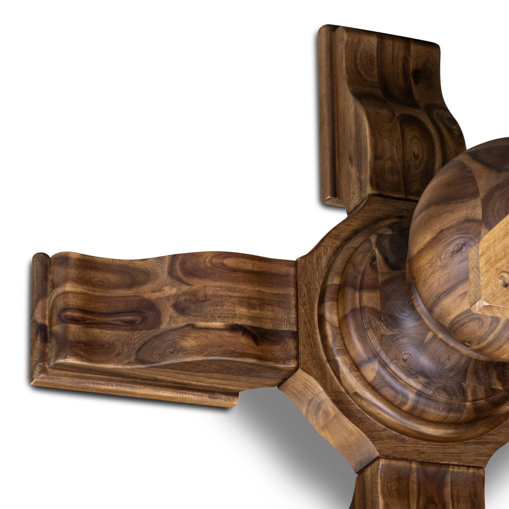 Luxe by East West Furniture FE5-0N-TP - Kitchen Table with Acacia Wood Round Tabletop – Antique Walnut Finish