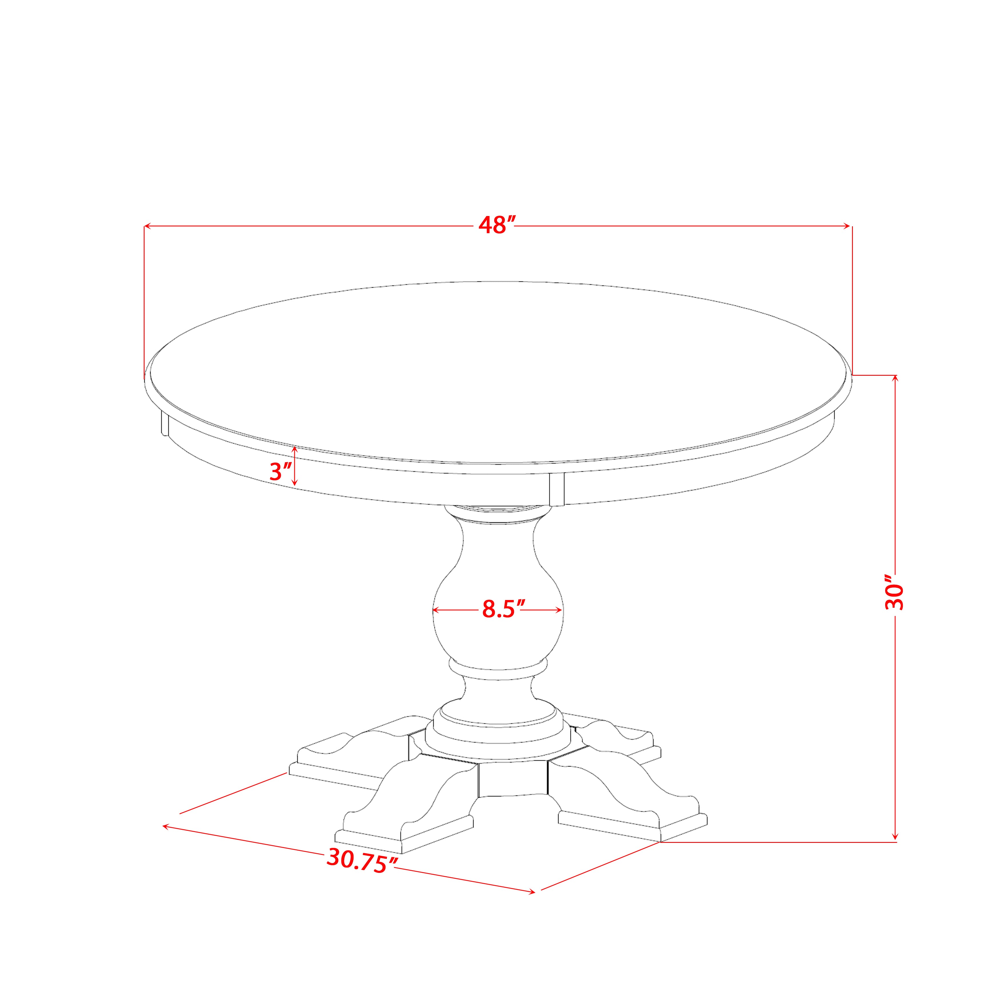 Luxe by East West Furniture - F5TY7-411-33 - 7-piece Dining Room Table Set consists of a Dining Table and 6 Brown Polyester Fabric Dining Chairs with High Back - Sand Blasting Black Finish