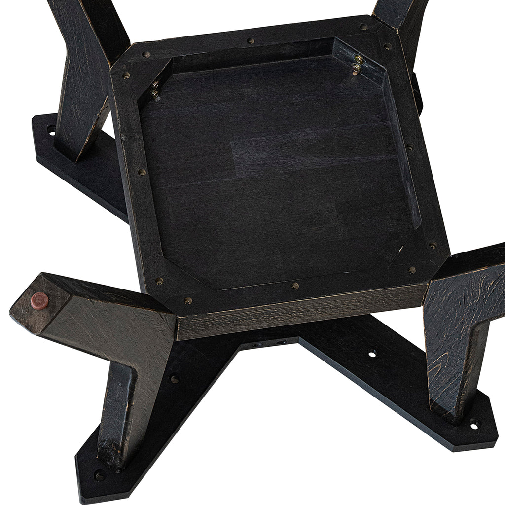 Luxe by East West Furniture F8DA7-411-24 7 Piece Kitchen Table Set Contains a 48" Round Table with Pedestal and 6 Black Linen Fabric Upholstered Chairs, Sand Blasted Black