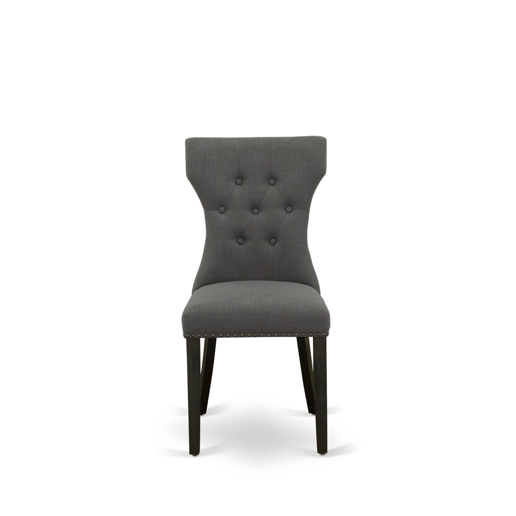 Luxe East West Furniture X12GA-0C6-50 14-piece Dining Room Table Set a Rectangular Kitchen Table with a coffee Table and 12 Dark Gotham Grey Linen Fabric Dining Chair