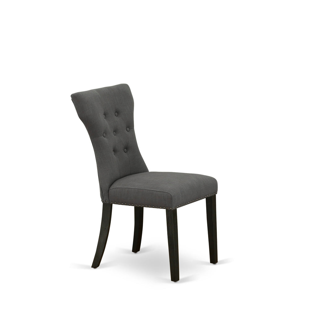 Luxe East West Furniture X12GA-006-50 Juego de mesa de comedor moderna de 13 piezas, una mesa de cocina rectangular y 12 sillas de comedor de tela de lino gris Gotham oscuro