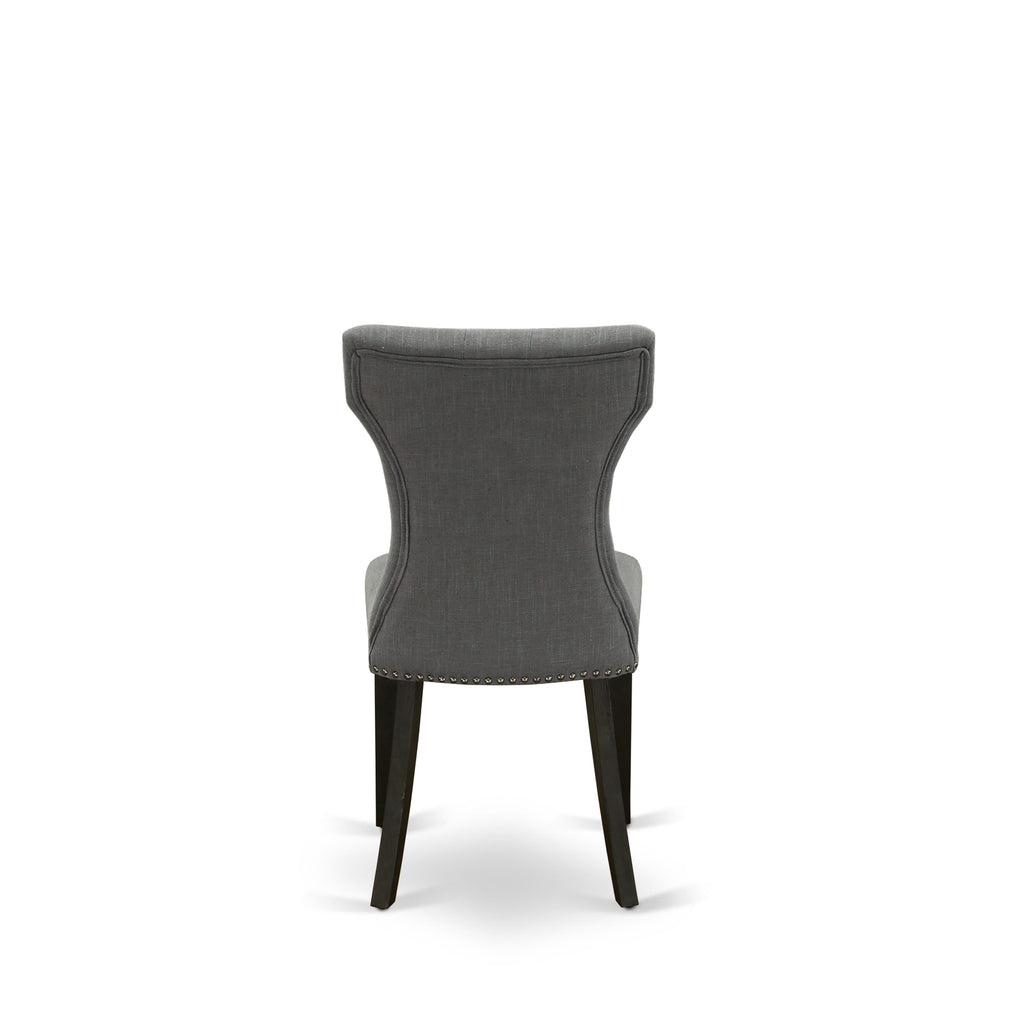 Luxe East West Furniture X12GA-0C6-50 14-piece Dining Room Table Set a Rectangular Kitchen Table with a coffee Table and 12 Dark Gotham Grey Linen Fabric Dining Chair