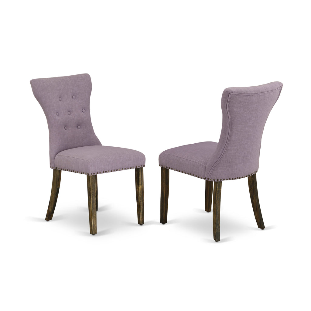 East West Furniture X726GA740-7 7 Piece Dining Table Set Consist of a Rectangle Dining Room Table with X-Legs and 6 Dahlia Linen Fabric Upholstered Chairs