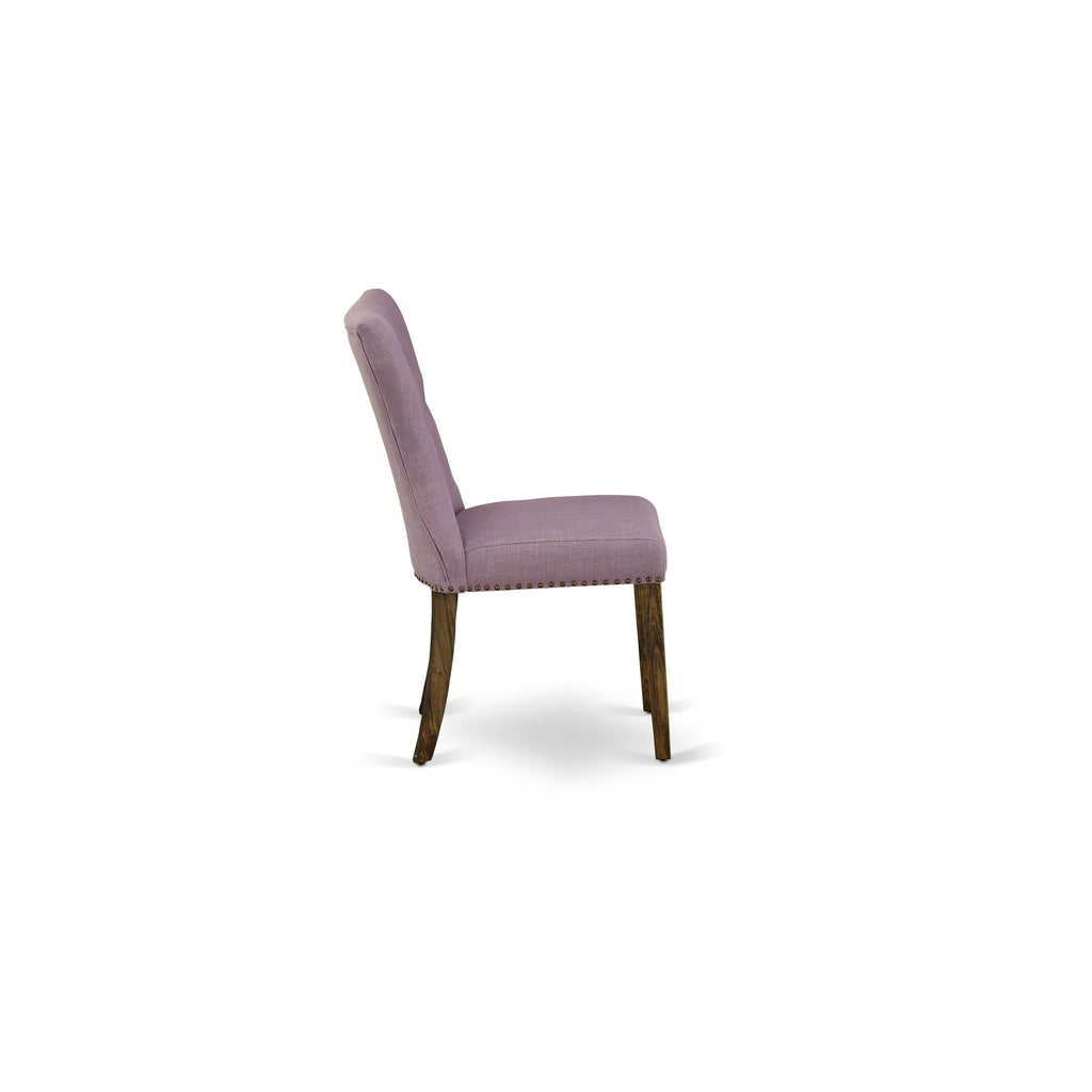 East West Furniture X726GA740-7 7 Piece Dining Table Set Consist of a Rectangle Dining Room Table with X-Legs and 6 Dahlia Linen Fabric Upholstered Chairs