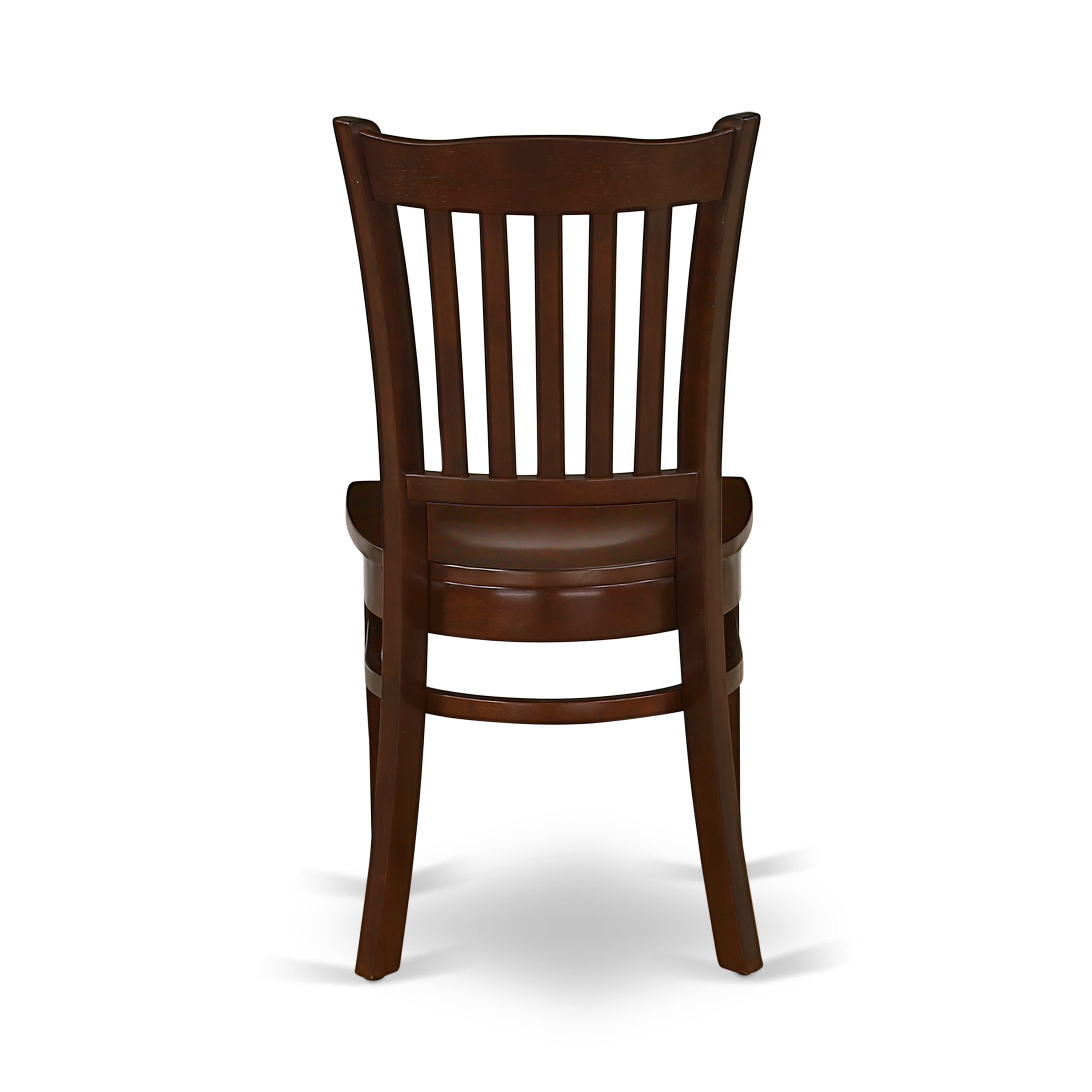 Luxe by East West Furniture 42GR3-307-W 3-piece modern dining set Consists a round pedestal table and 2 Slatted Back modern chairs, Mahogany finish.