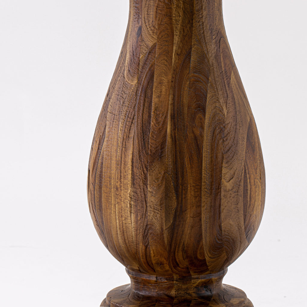 Luxe by East West Furniture I52-0N-TP Dining Room Table with Acacia Wood Round Tabletop and Elegant Pedestal Base - Antique Walnut Finish